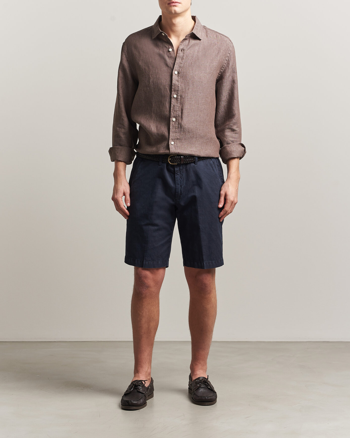 Herren | Hemden | Charles Tyrwhitt | Pure Linen Slim Fit Shirt Mocha