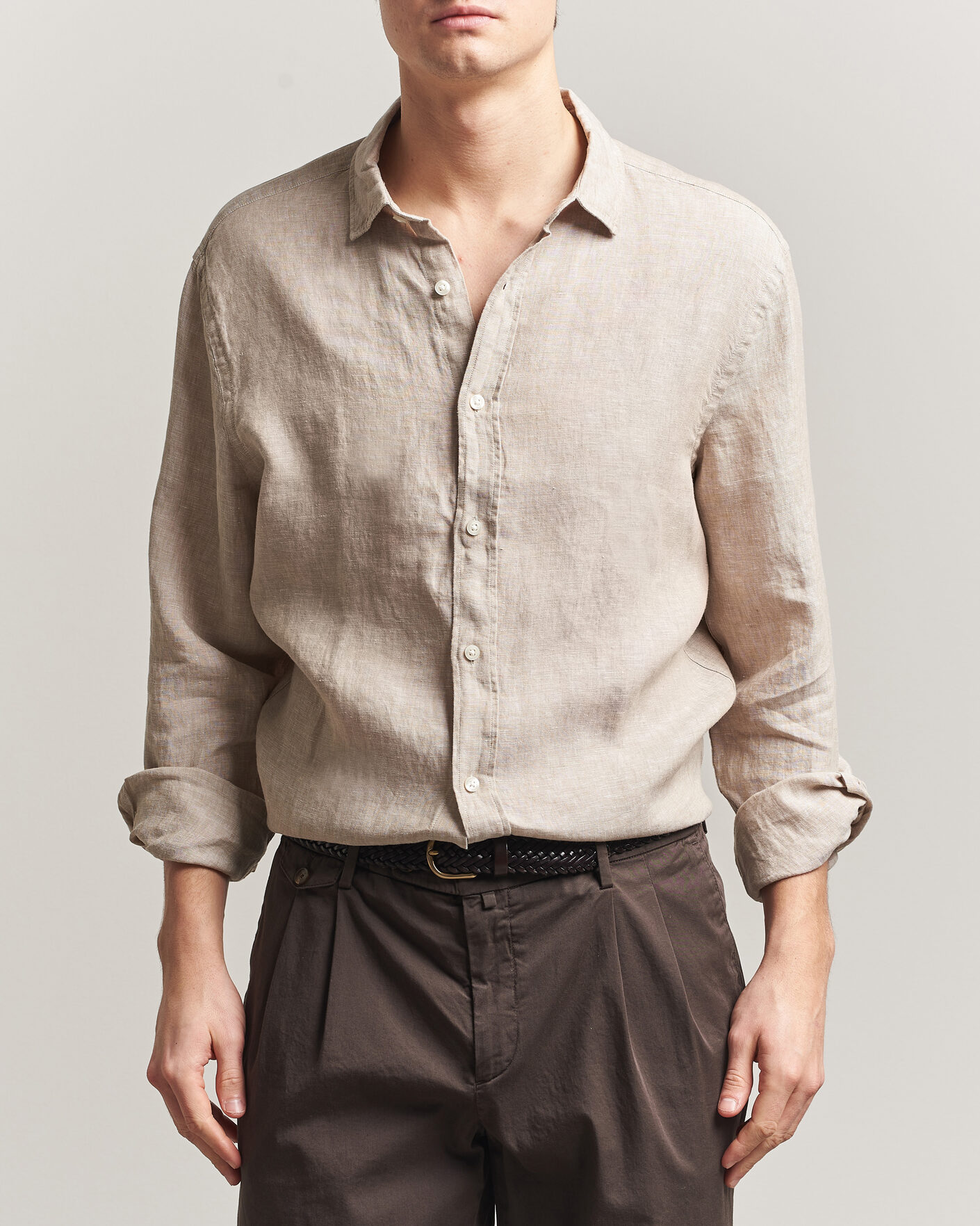 Herren | Hemden | Charles Tyrwhitt | Pure Linen Slim Fit Shirt Oatmeal