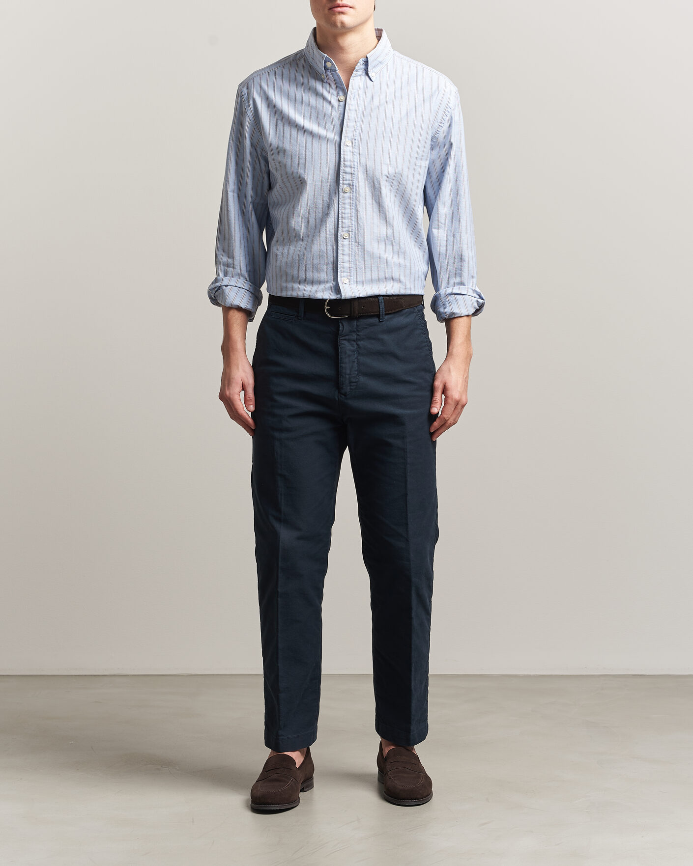 Herren | Hemden | Charles Tyrwhitt | Button Down Stretch Oxford Shirt Blue