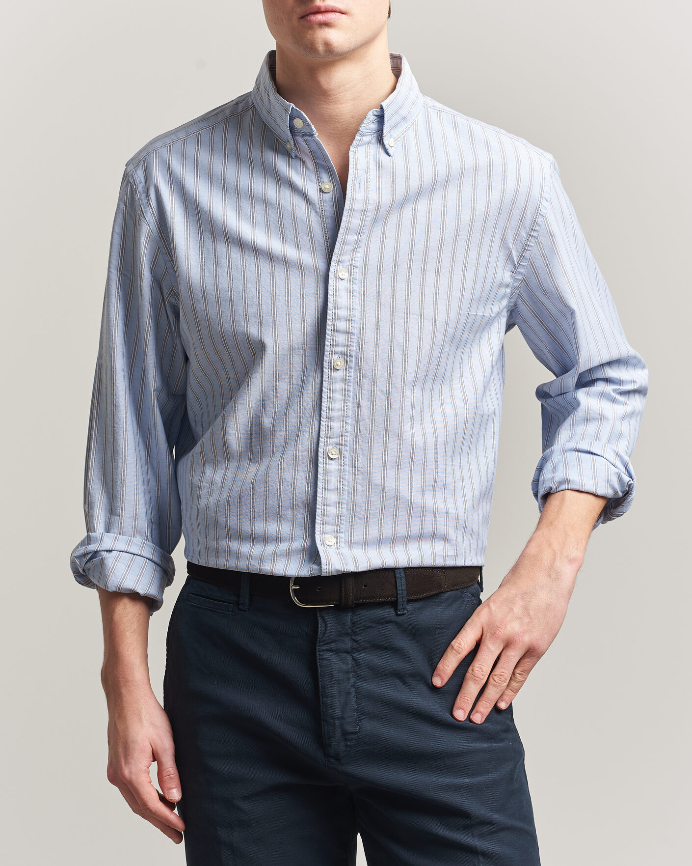 Herren | Hemden | Charles Tyrwhitt | Button Down Stretch Oxford Shirt Blue