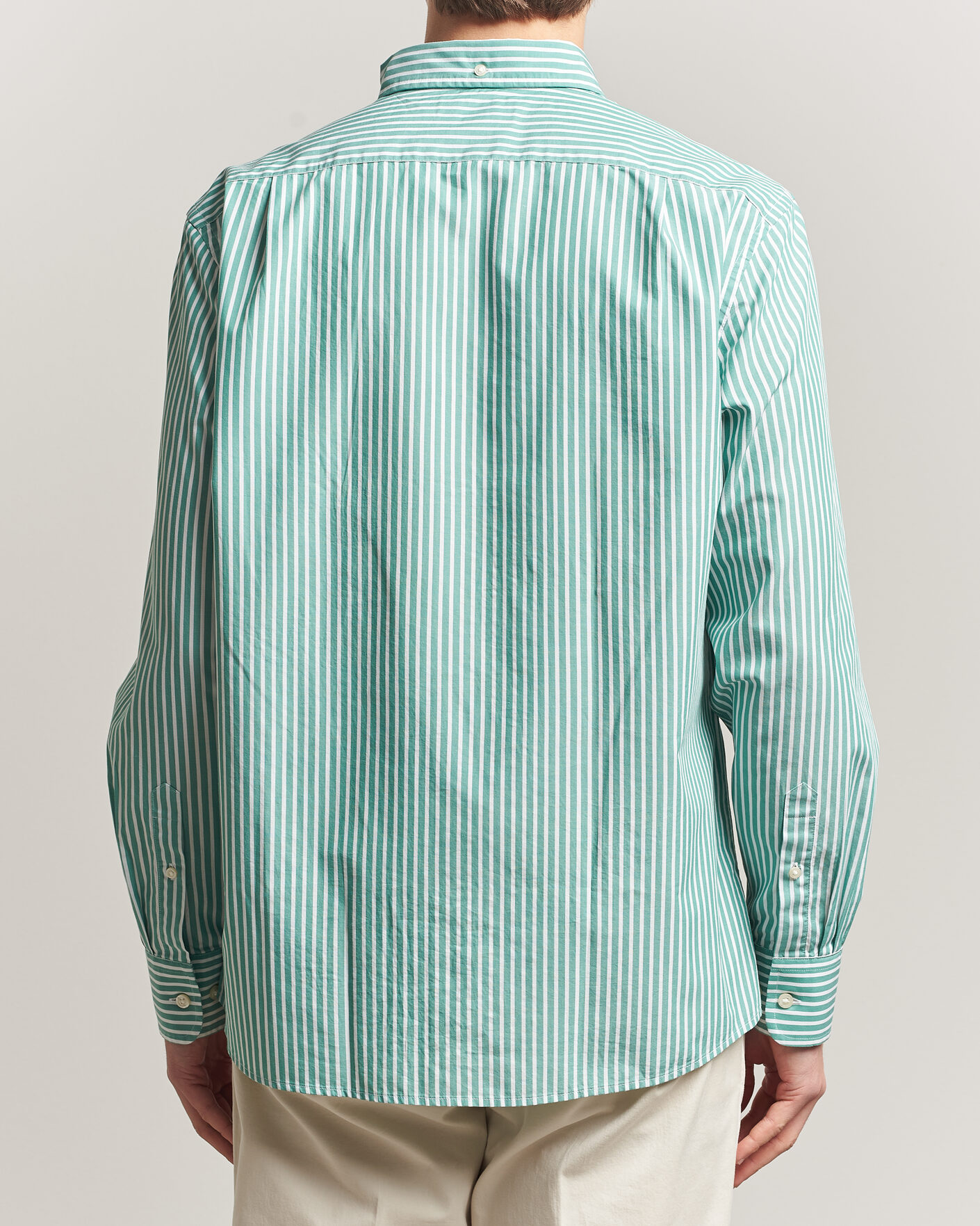 Herren | Hemden | Charles Tyrwhitt | Button Down Stretch Poplin Shirt Green Stripe