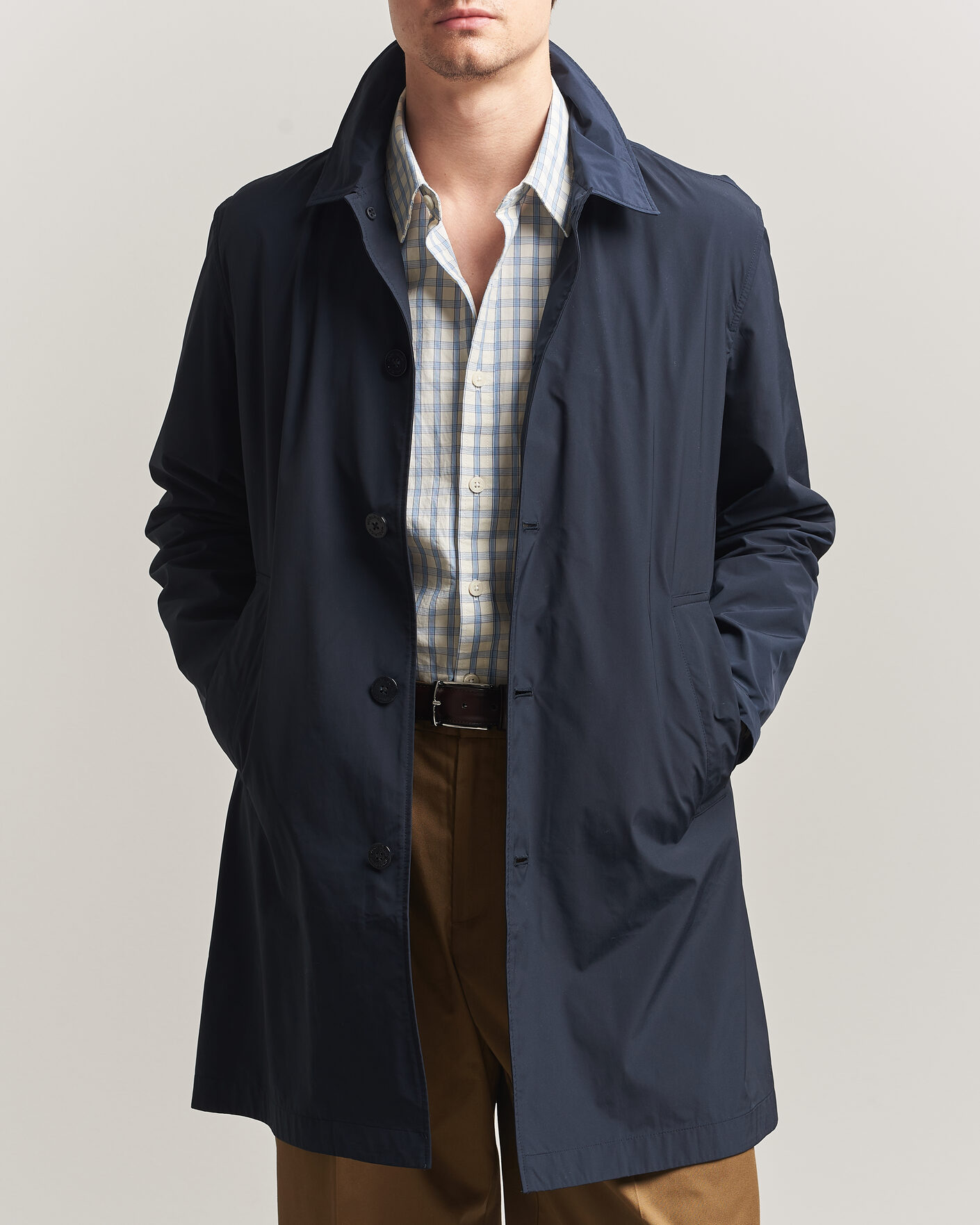 Herren | Jacken | Woolrich | Urban Nylon Water Repelent Carcoat Melton Blue