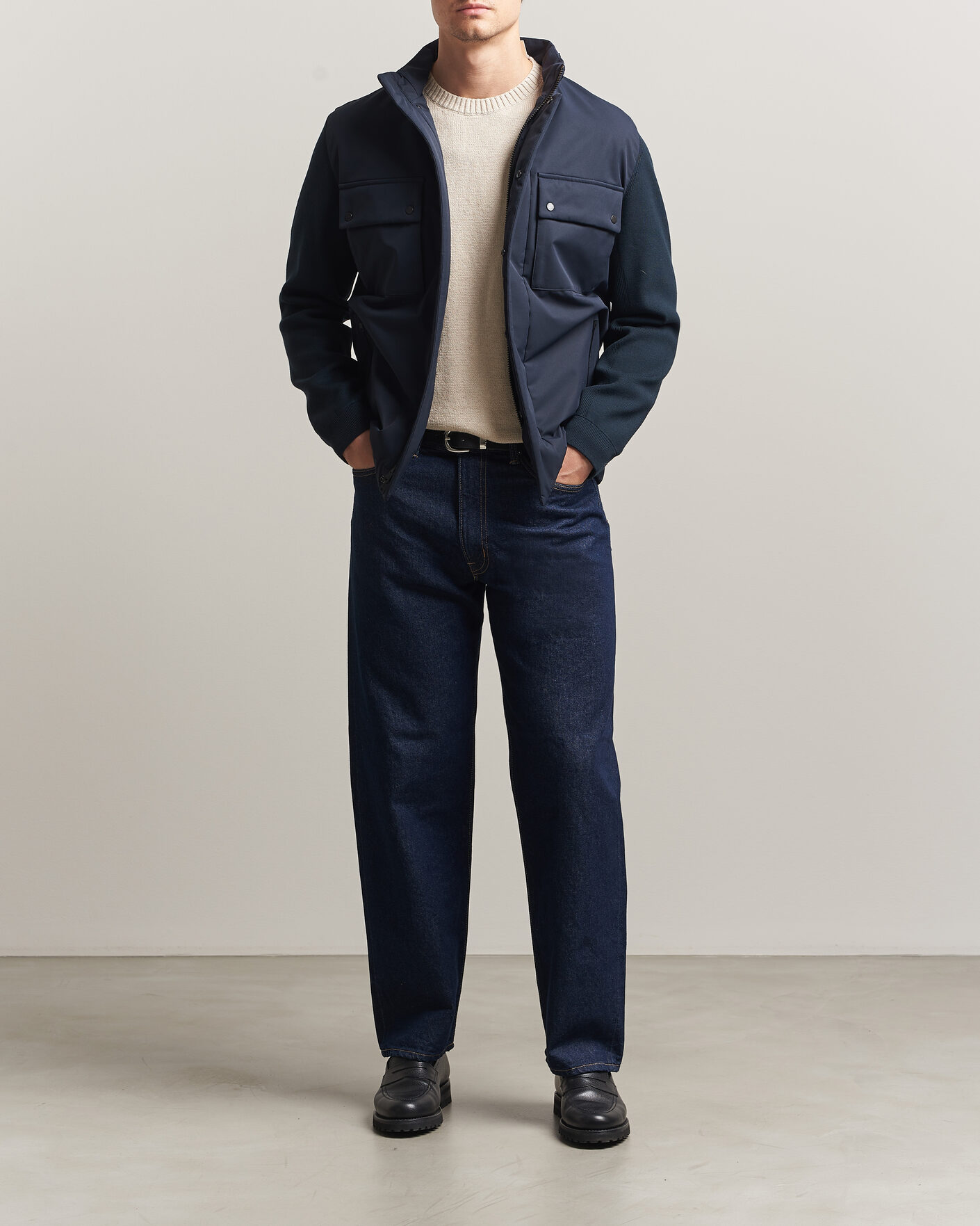 Herren | Jacken | Woolrich | Two Layers Hybrid Jacket Melton Blue