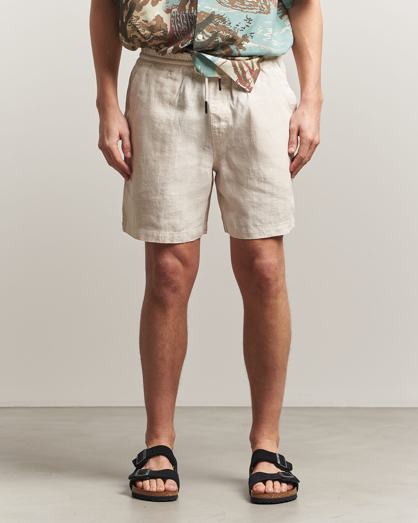 Herren | Shorts | OAS | Porto Linen Shorts Beige