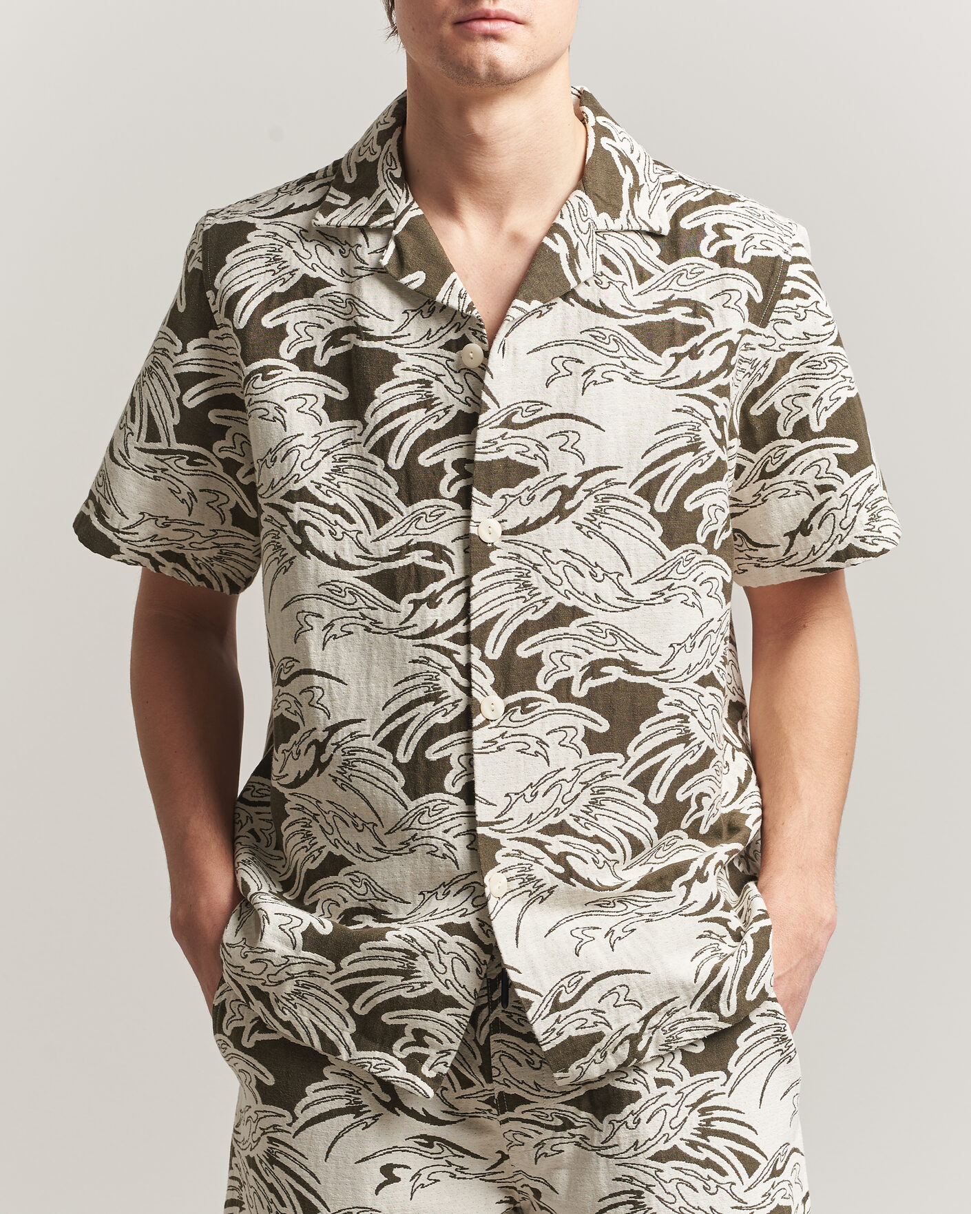 Herren | Hemden | OAS | Cuba Short Sleeve Shirt Rouge Ecru