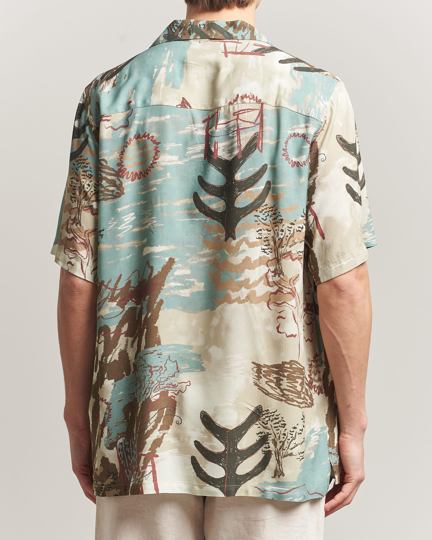 Herren | Hemden | OAS | Rocco Viscose Short Sleeve Shirt Montara