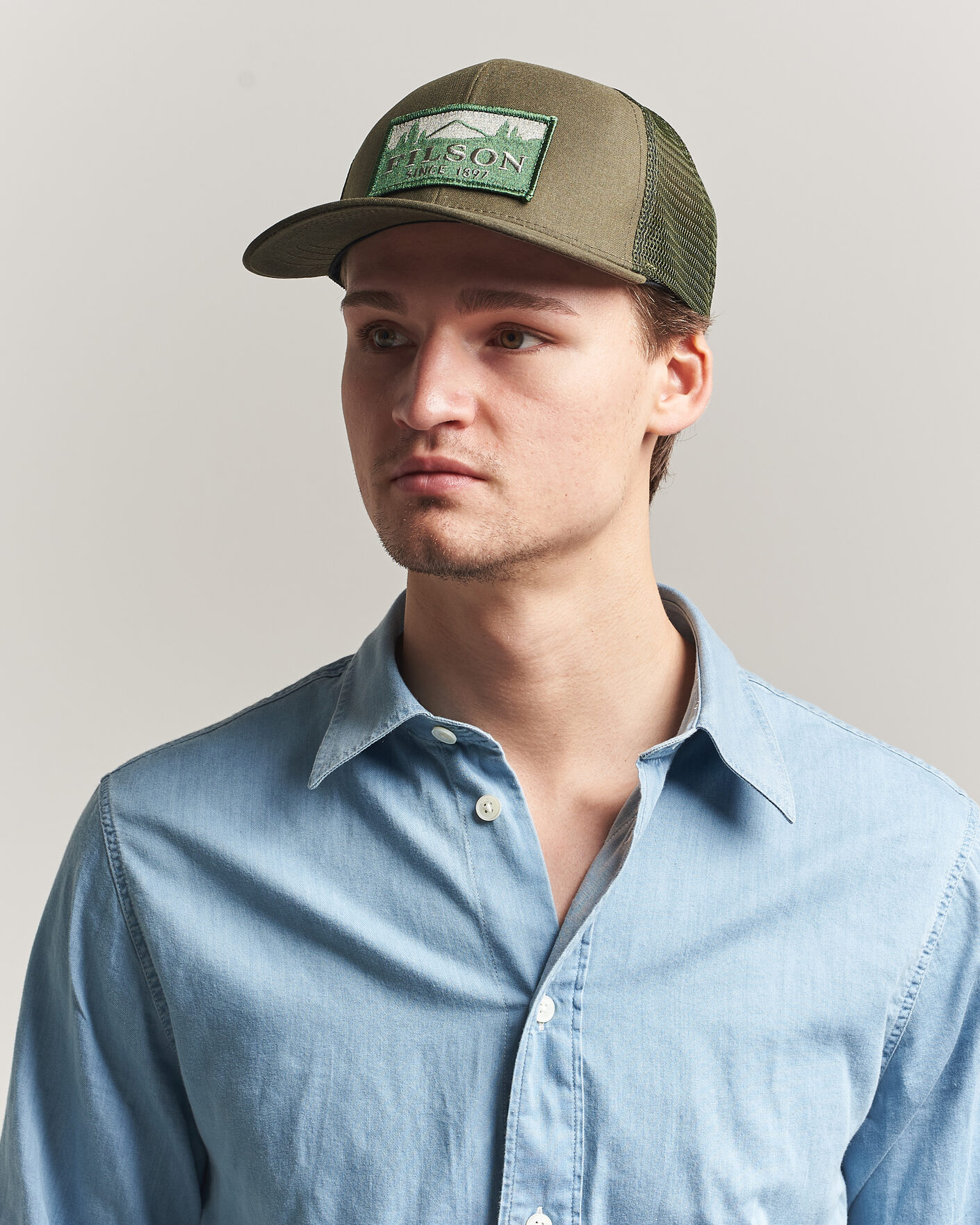 Herren | Hüte & Mützen | Filson | Scenic Waxed Logger Mesh Cap Otter Green