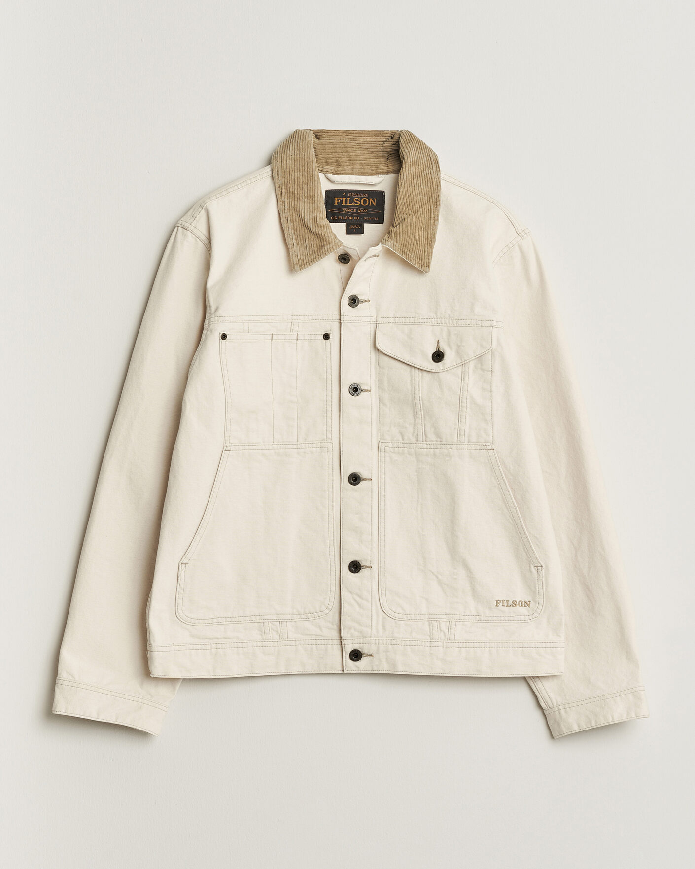 Herren | Jacken | Filson | Rustic Canvas Short Cruiser Natural Seed