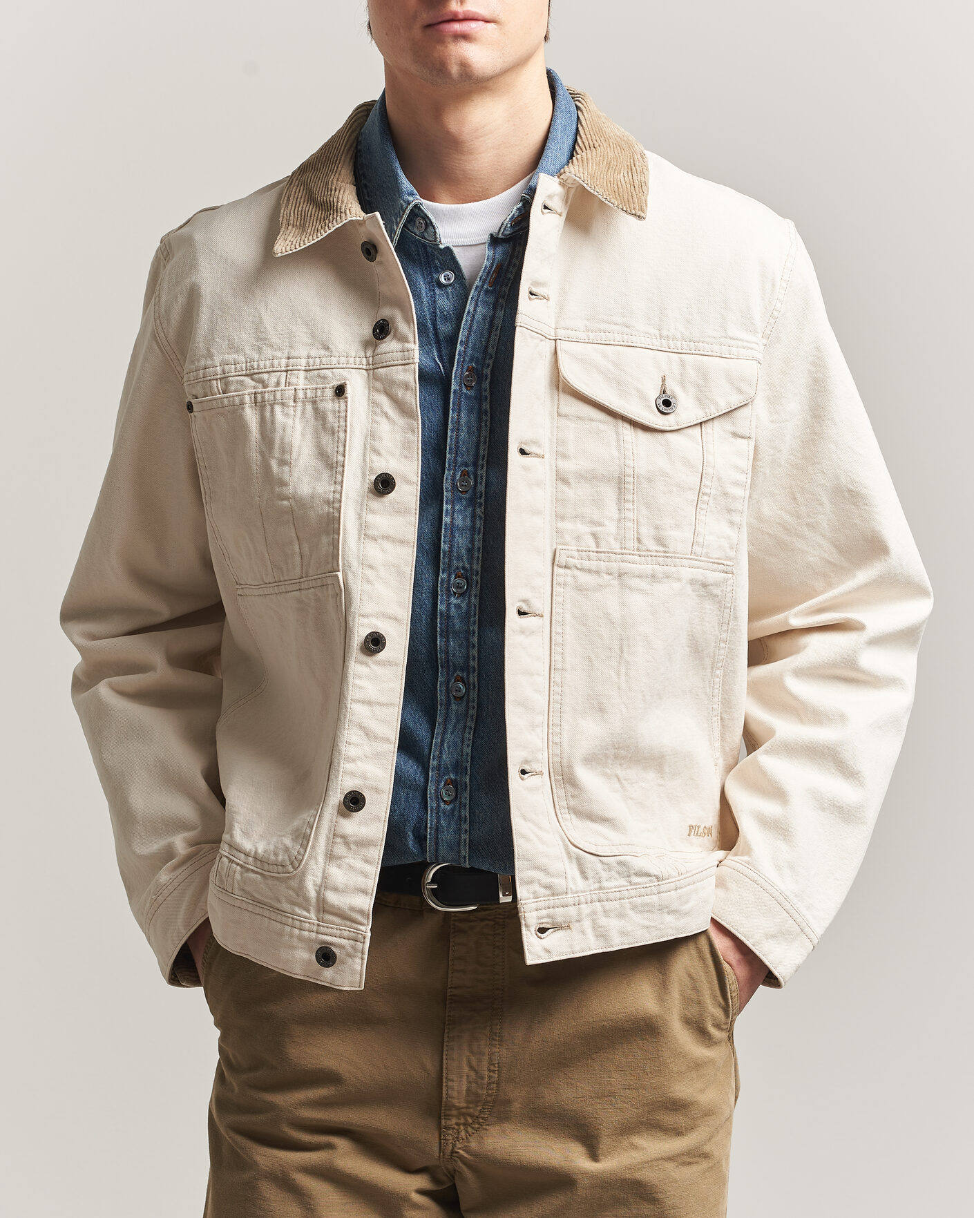Herren | Jacken | Filson | Rustic Canvas Short Cruiser Natural Seed