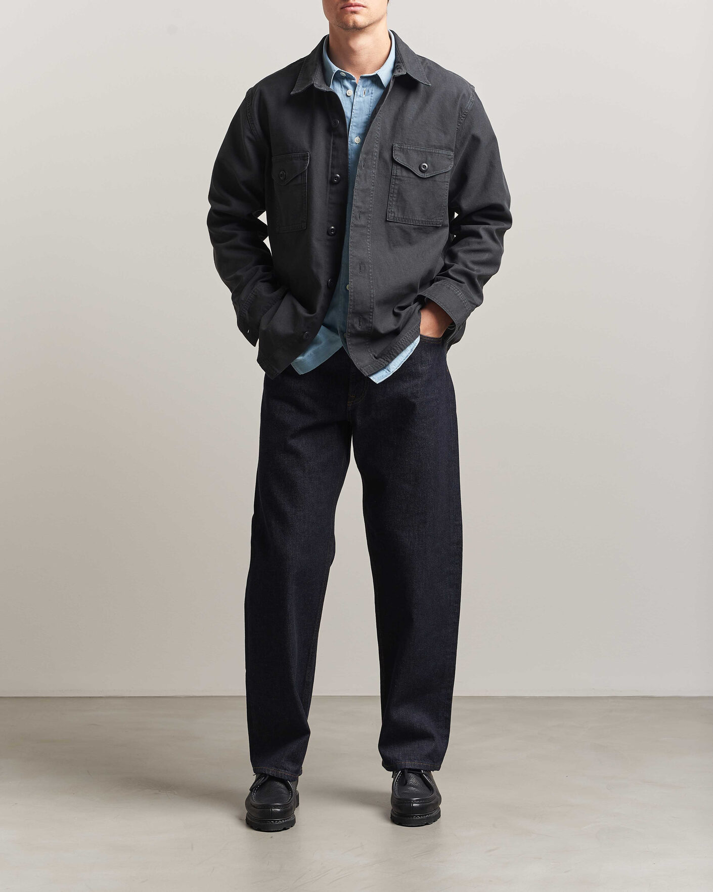 Herren | Hemden | Filson | Reverse Sateen Jac-Shirt Washed Black