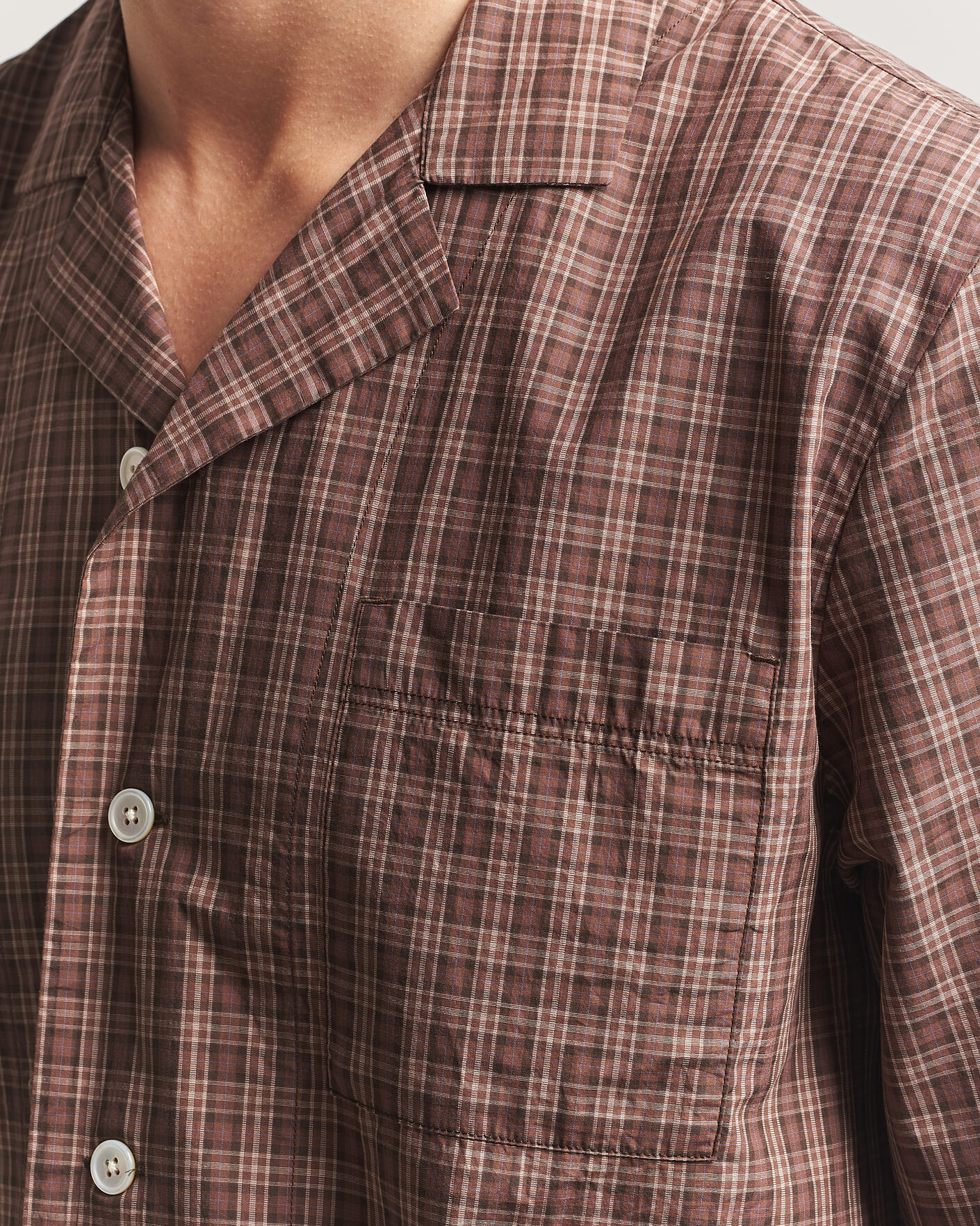 Herren | Schlafanzüge & Bademäntel | Tekla | Fine Twill Pyjama Shirt Serra Checks