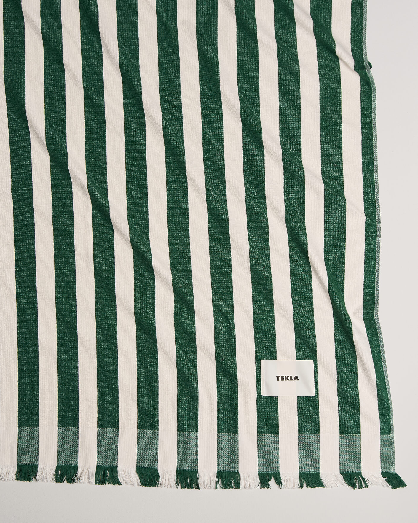 Herren | Textilien | Tekla | Organic Terry Beach Towel Green Deck Stripes