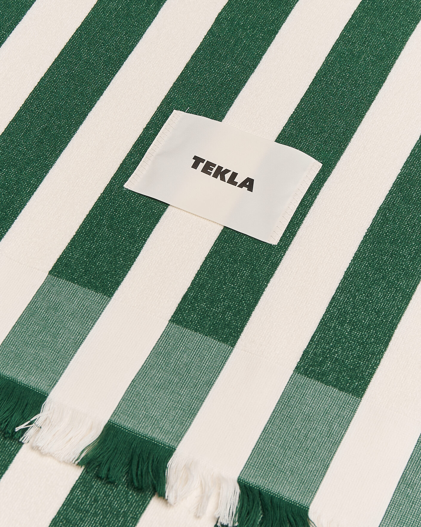 Herren | Textilien | Tekla | Organic Terry Beach Towel Green Deck Stripes