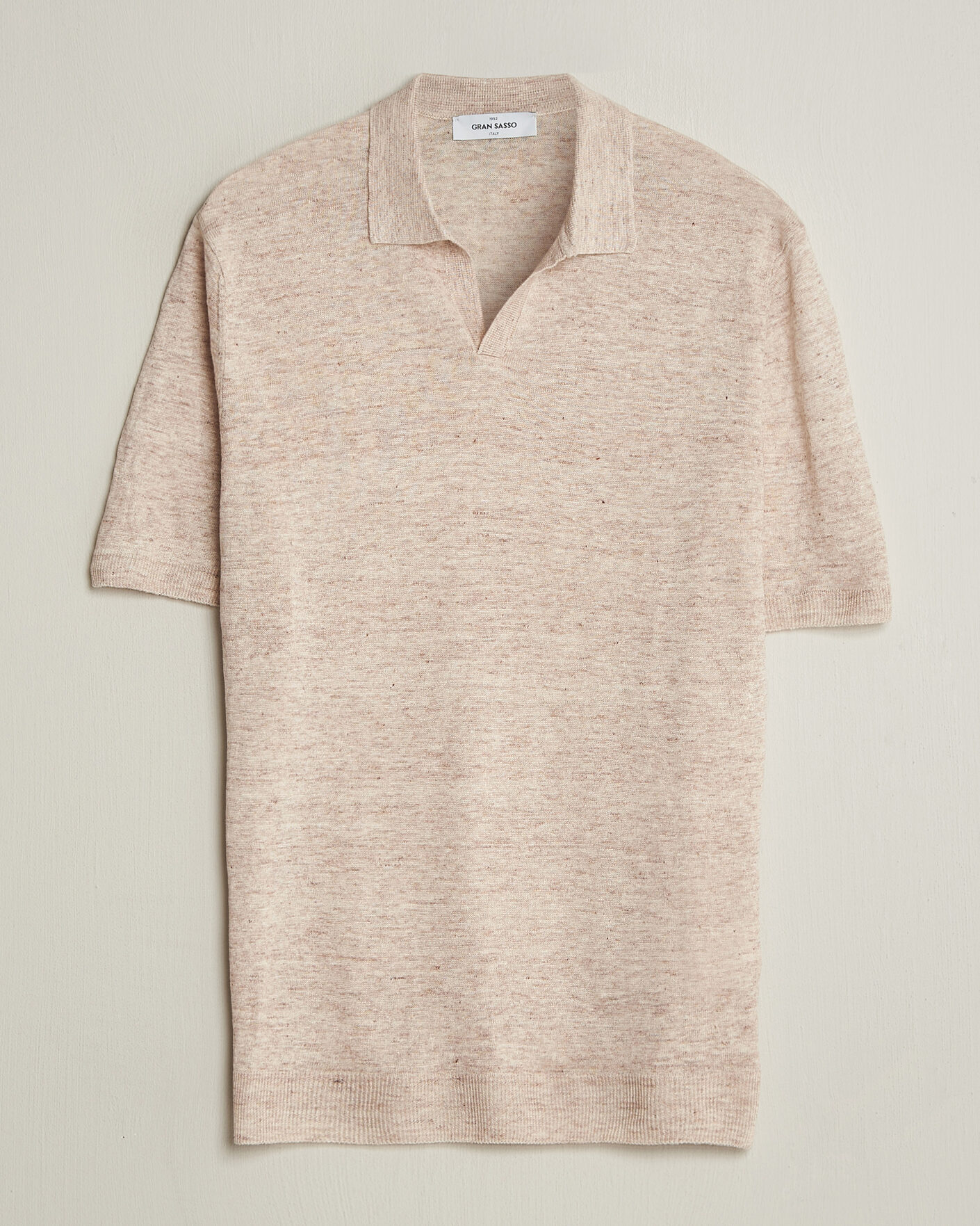 Herren | Poloshirts | Gran Sasso | Washed Knitted Linen Polo Beige Melange