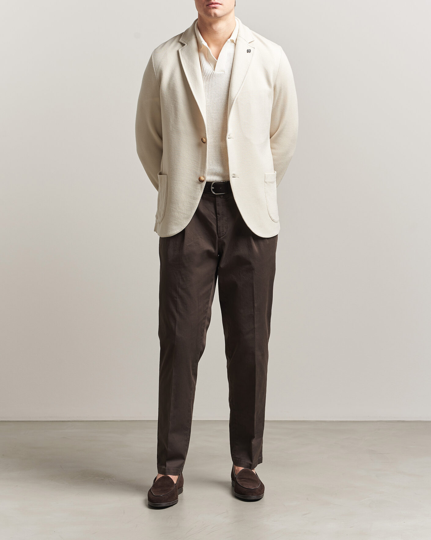 Herren | Sakkos | Gran Sasso | Wool Knitted Blazer Cream