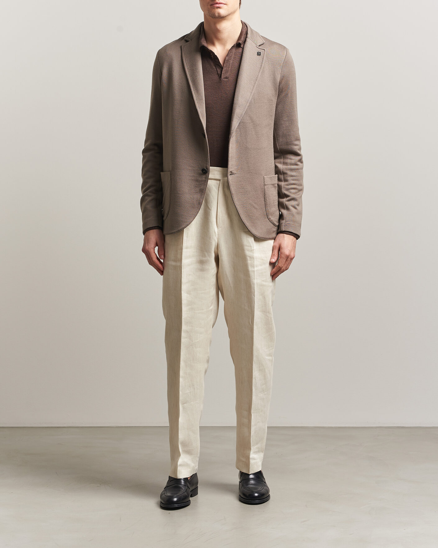 Herren | Sakkos | Gran Sasso | Wool Knitted Blazer Brown
