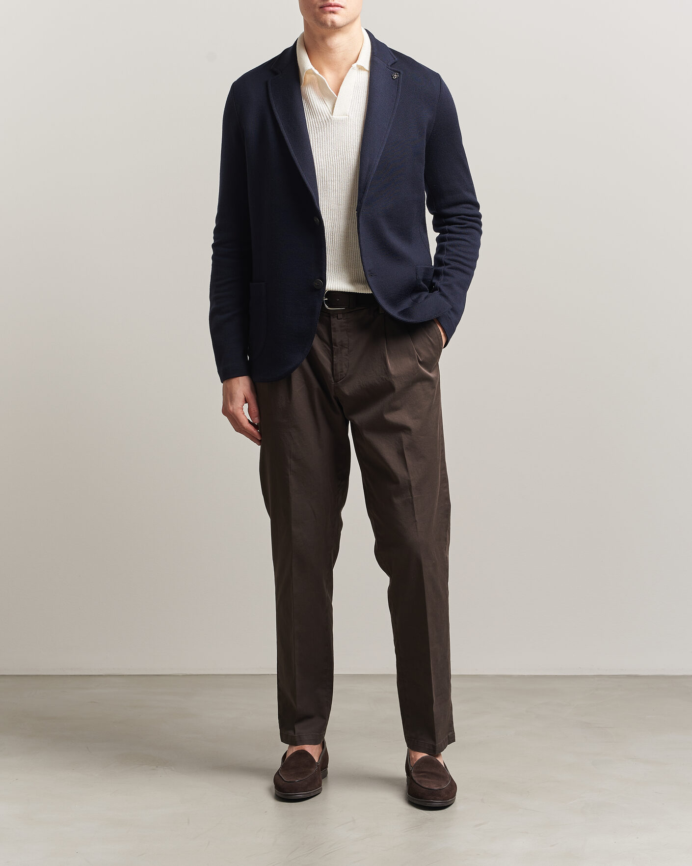 Herren | Sakkos | Gran Sasso | Wool Knitted Blazer Navy
