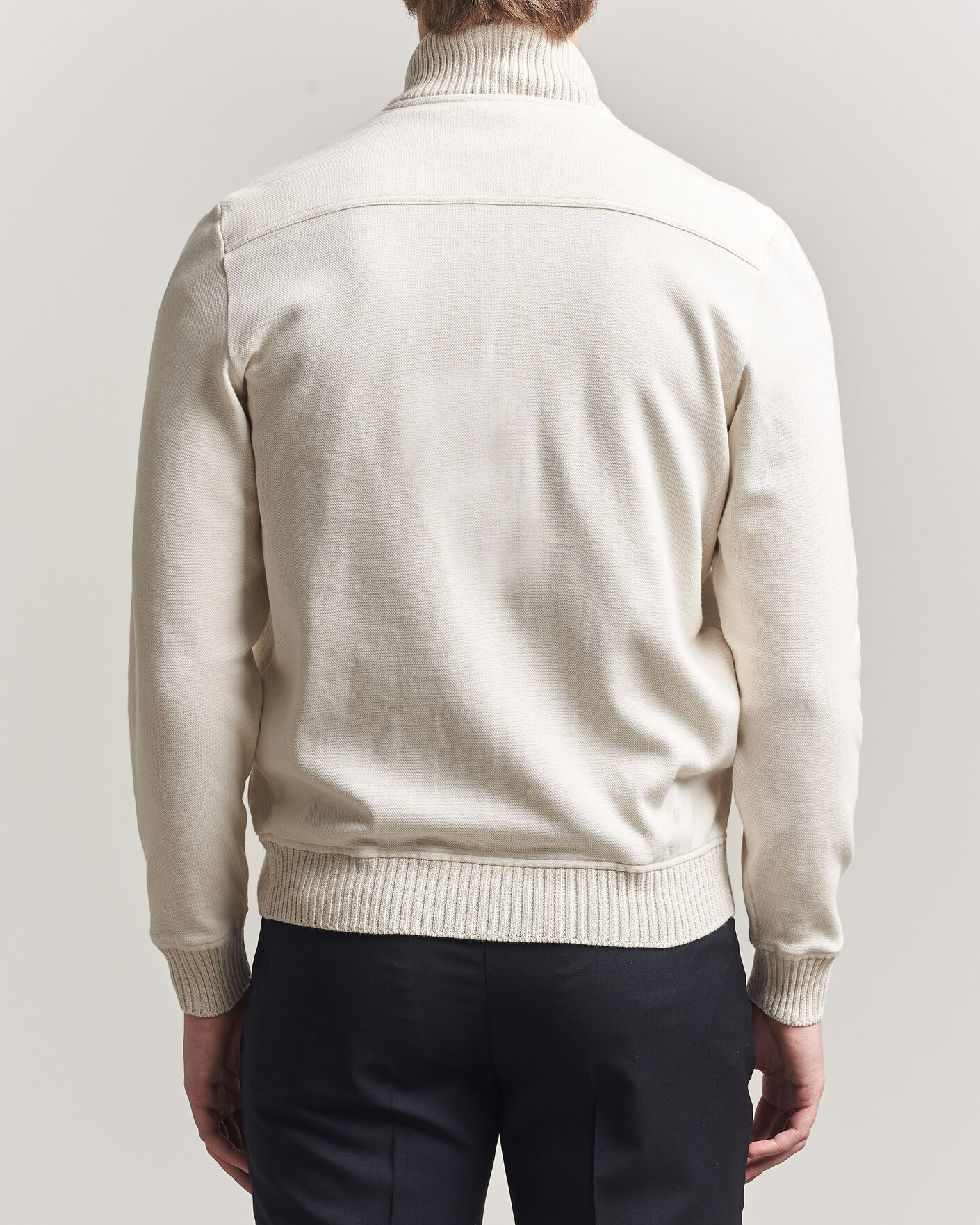 Herren | Jacken | Gran Sasso | Cotton Pocket Knitted Bomber Jacket Cream