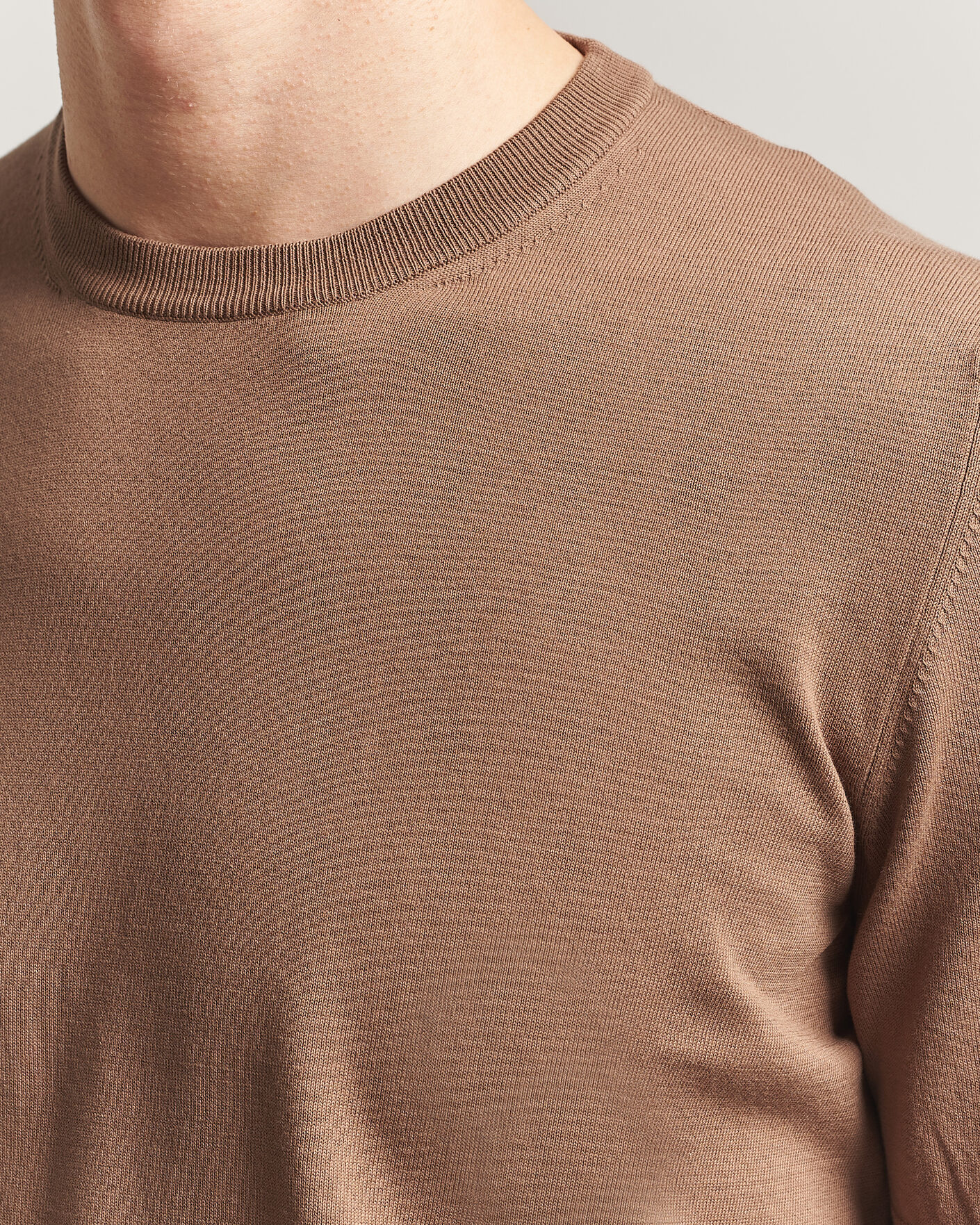 Herren | T-Shirts | Gran Sasso | Cotton Knitted Crew Neck T-Shirt Brown