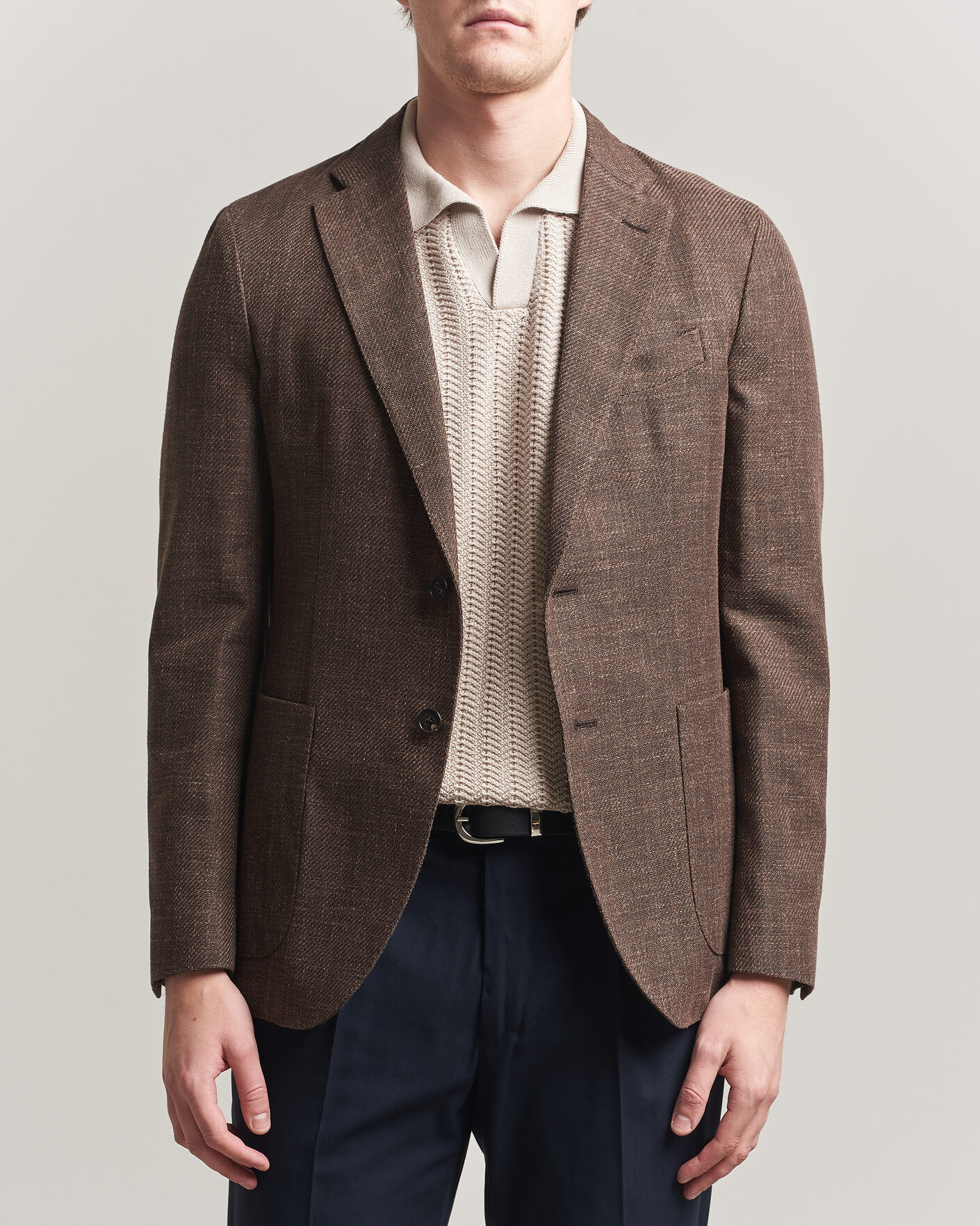 Herren | Sakkos | Incotex | Structured Cotton Blazer Dark Brown