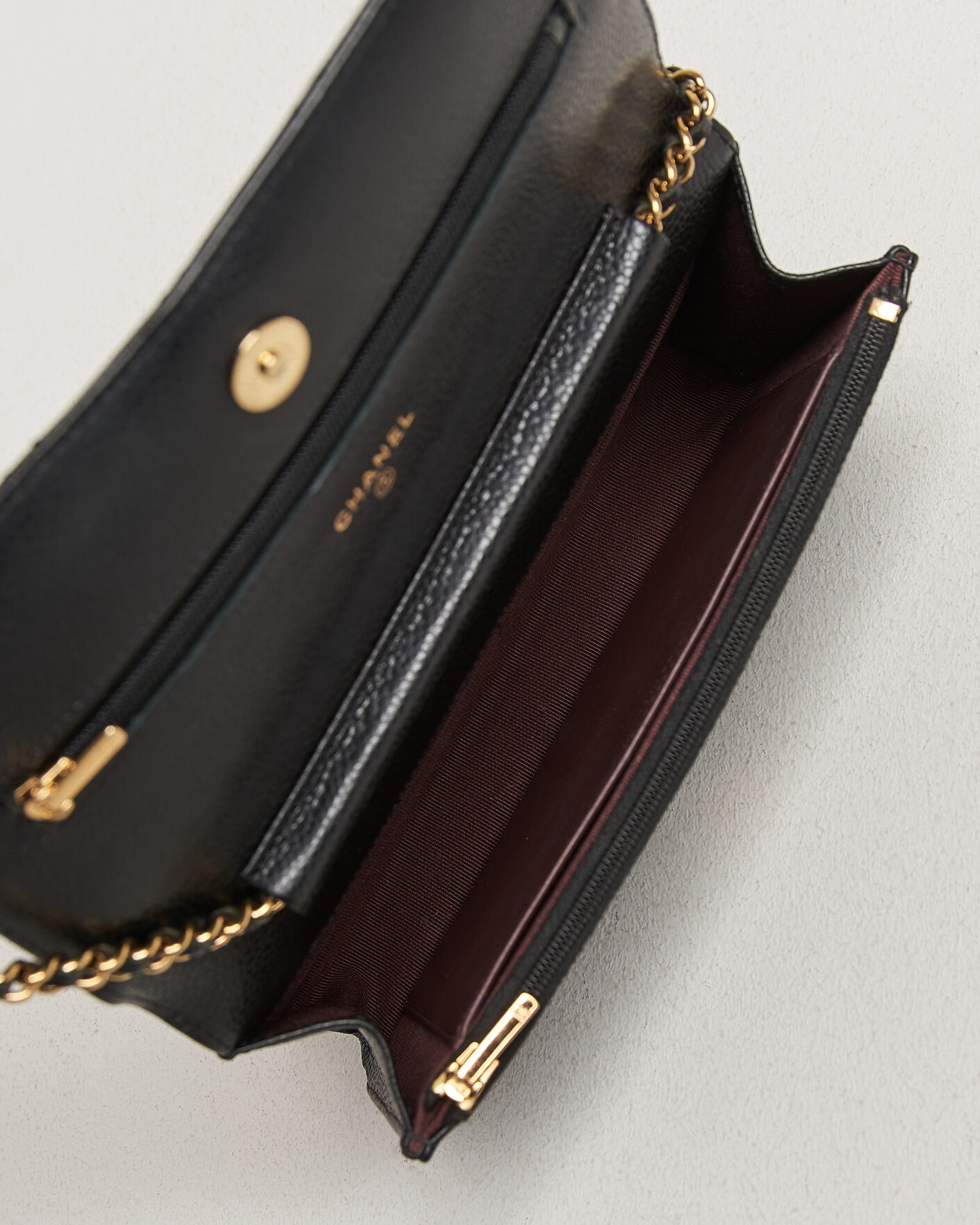 Herren | Pre-Owned & Vintage Bags | Chanel Pre-Owned | Wallet On Chain Caviar Leather Black