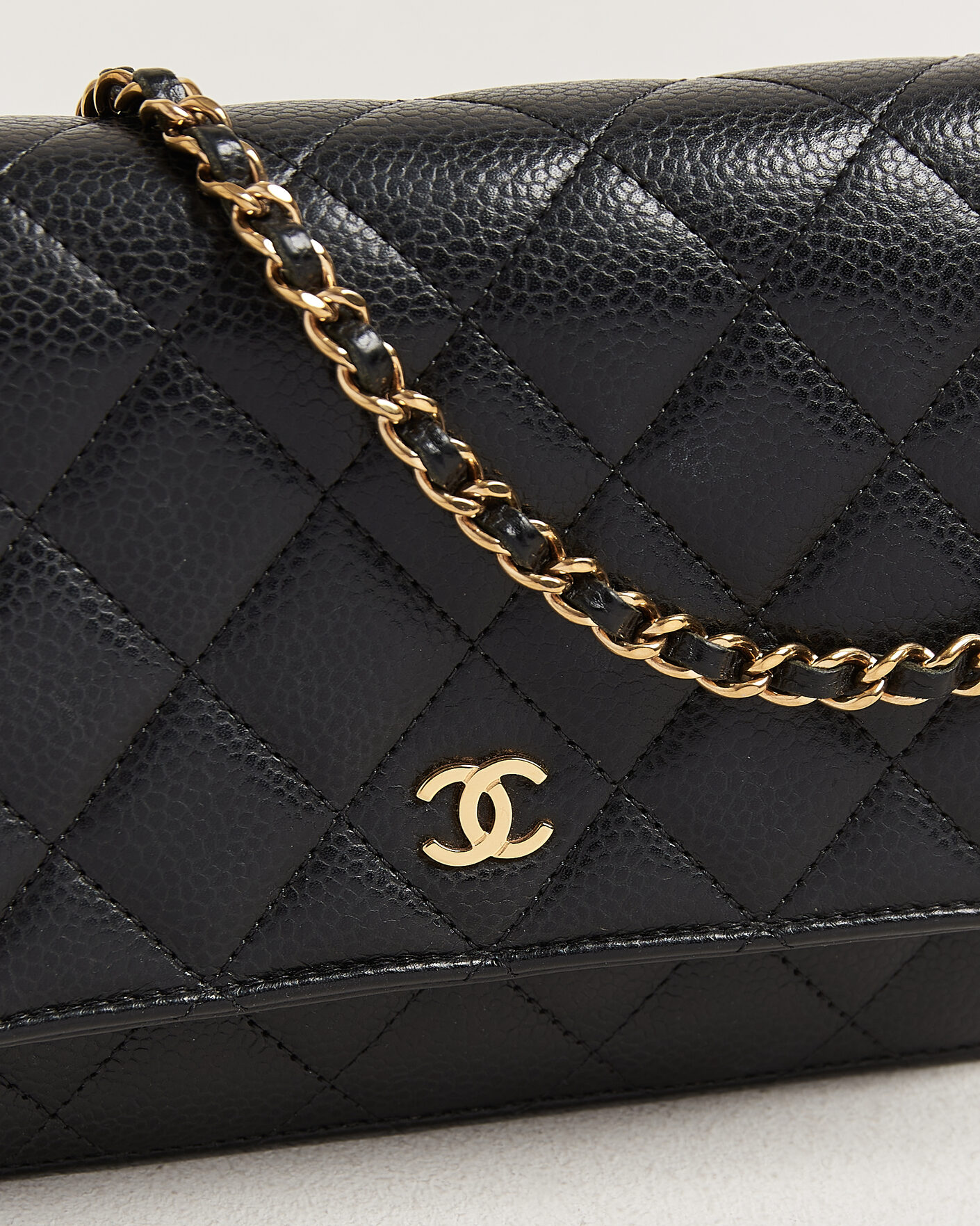Herren | Pre-Owned & Vintage Bags | Chanel Pre-Owned | Wallet On Chain Caviar Leather Black