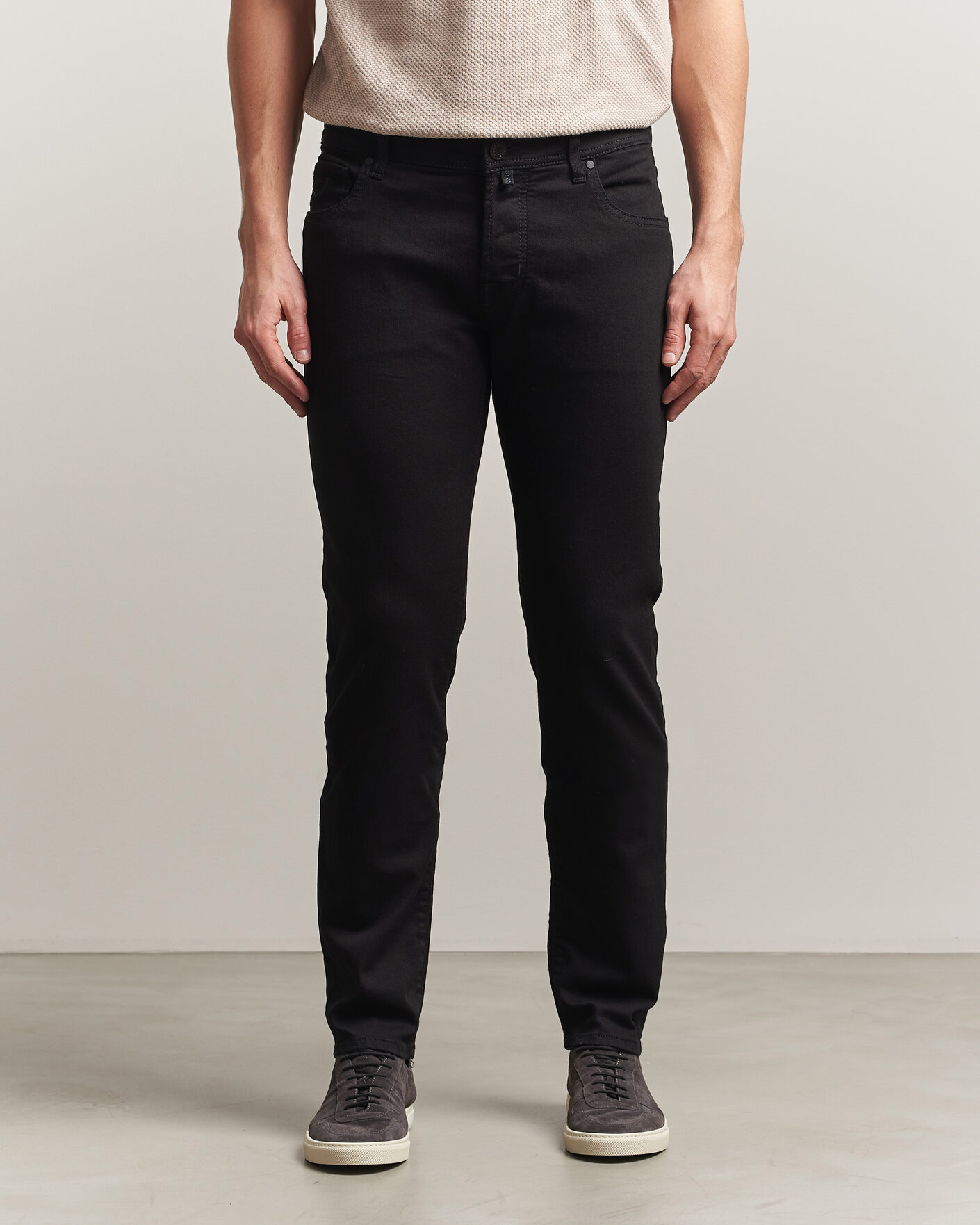 Herren | Hosen | Jacob Cohën | Nick Slim Fit Stretch Stay Black Jeans Rinse Wash