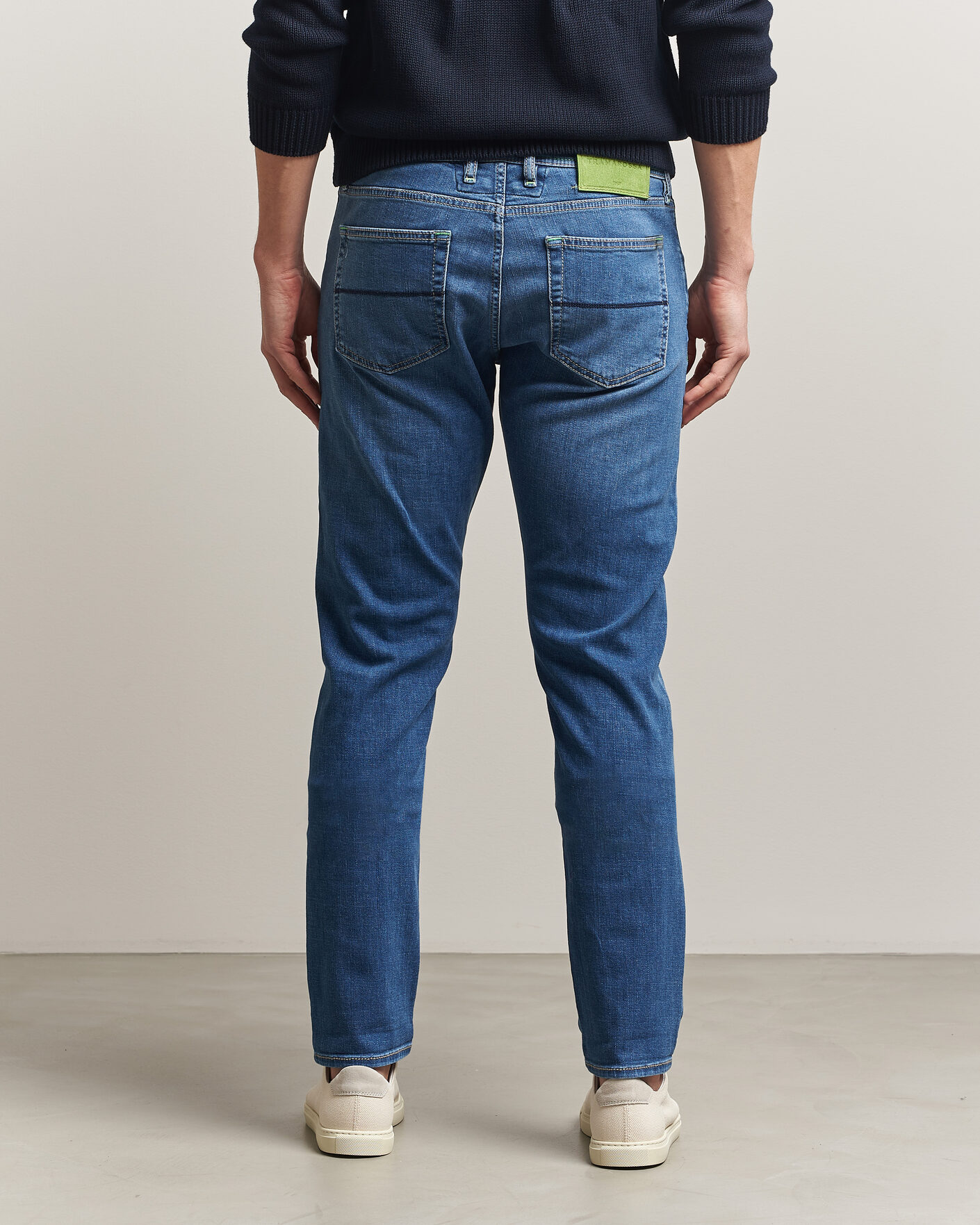 Herren | Hosen | Tramarossa | Michelangelo Contrast Seam Stretch Jeans Mid Blue