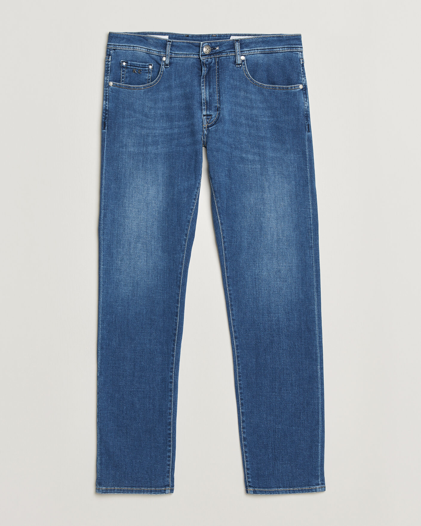 Herren | Jeans | Tramarossa | Michelangelo Contrast Seam Stretch Jeans Mid Blue