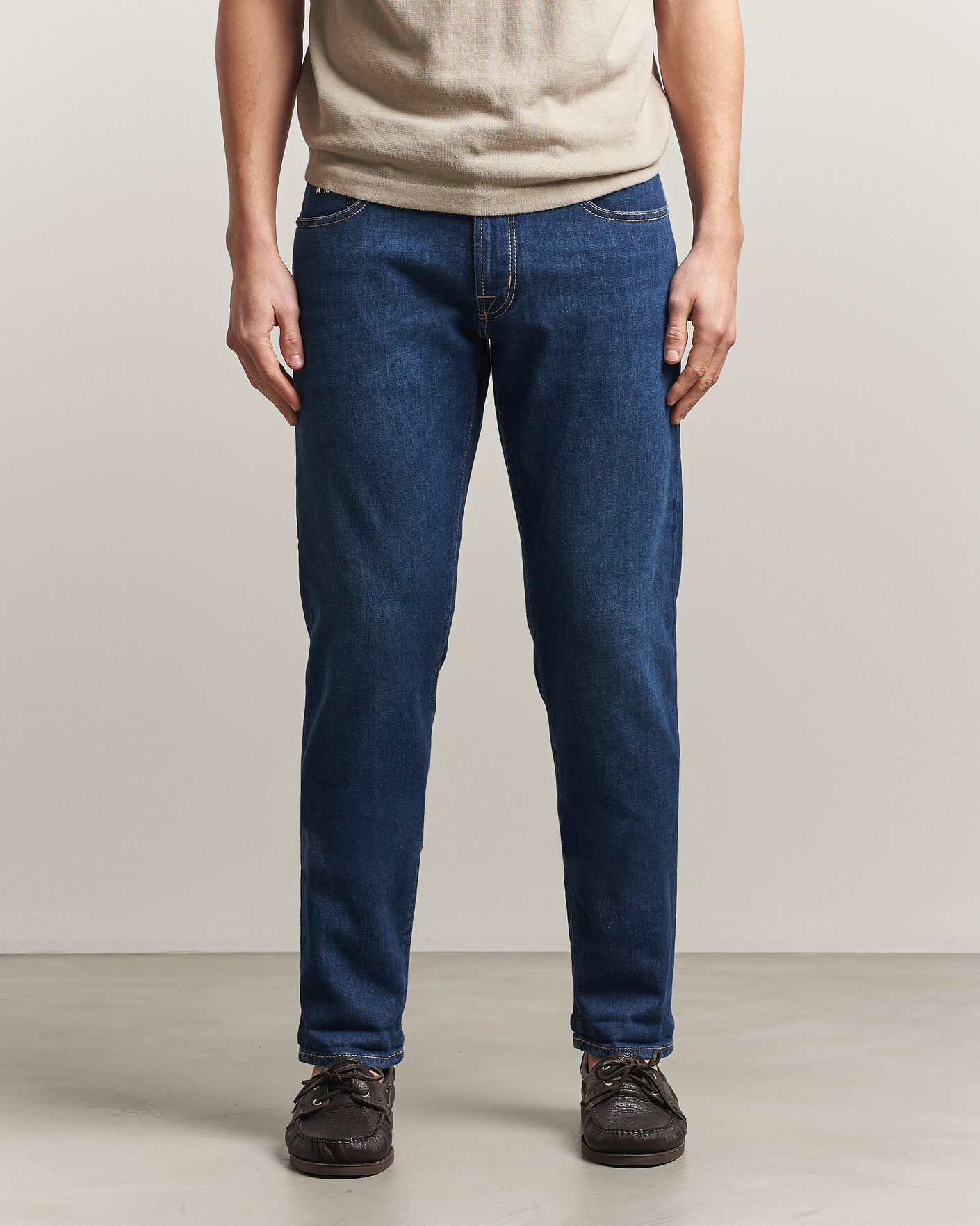 Herren | Hosen | Tramarossa | Michelangelo Western Badge Stretch Jeans Mid Blue