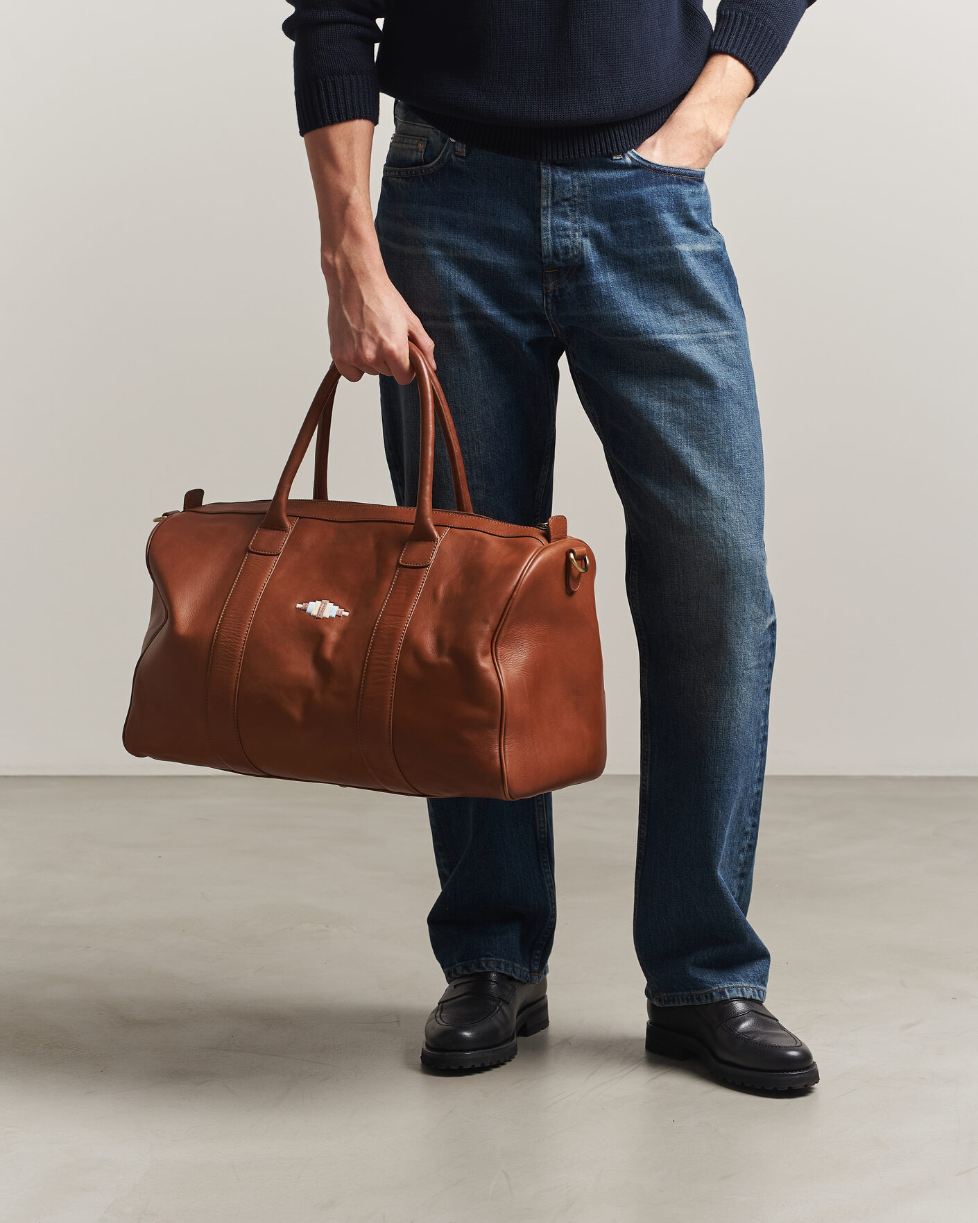 Herren | Taschen | Pampeano | Varon Small Leather Weekend Bag Tan