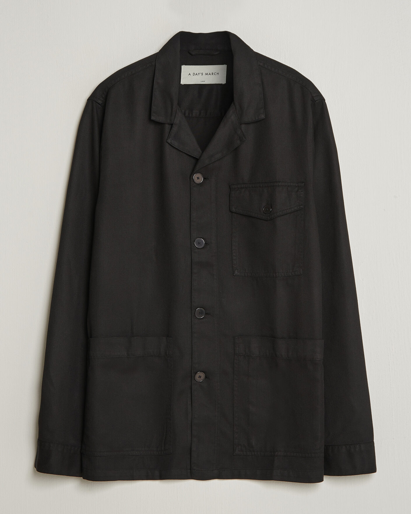 Herren | Hemden | A Day's March | Banagher Lyocell Overshirt Black