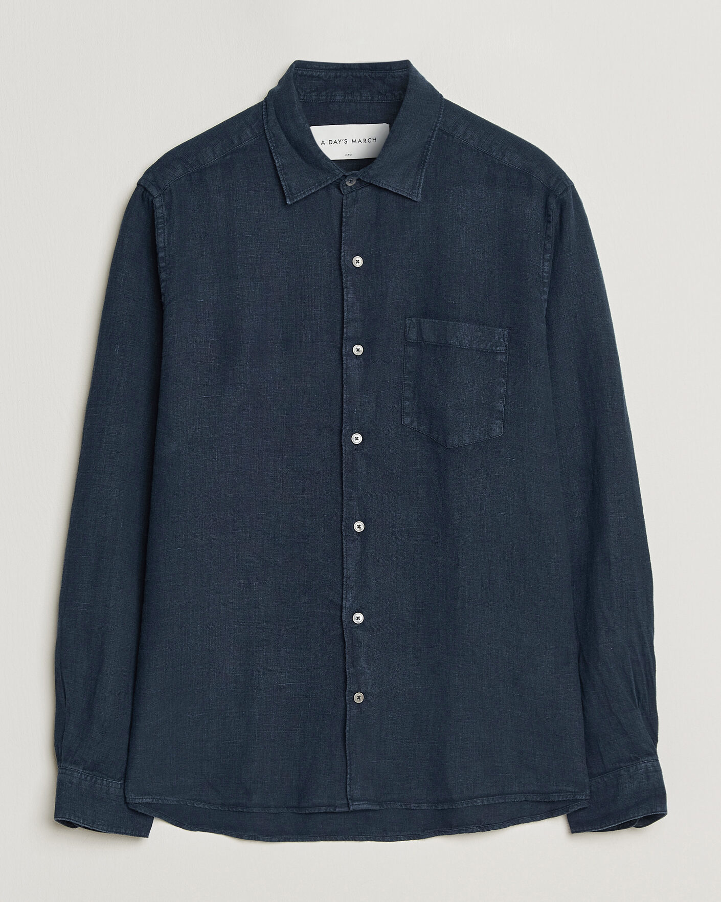Herren | Hemden | A Day's March | Daintree Linen Shirt Navy