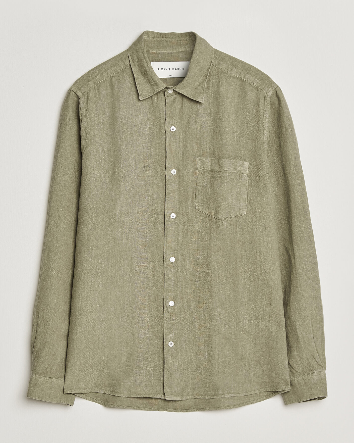 Herren | Hemden | A Day's March | Daintree Linen Shirt Misty Green