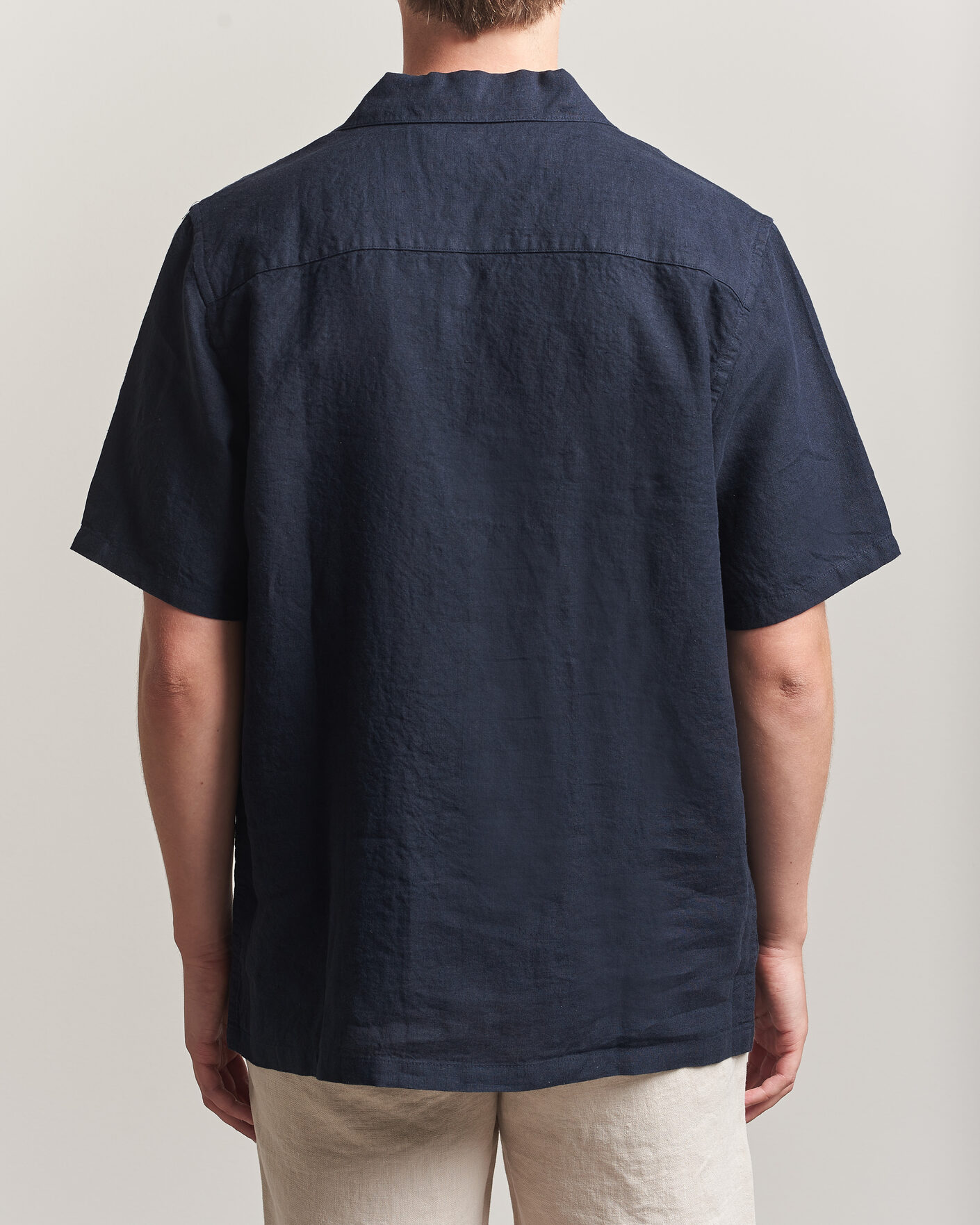 Herren | Hemden | A Day's March | Yamu Linen Short Sleeve Shirt Navy