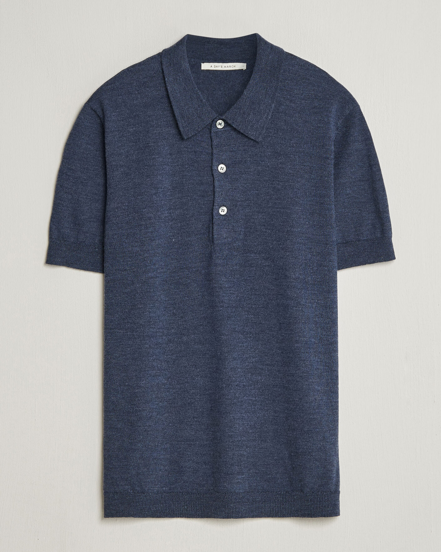 Herren | Poloshirts | A Day's March | Rosehall Knitted Polo Storm Blue