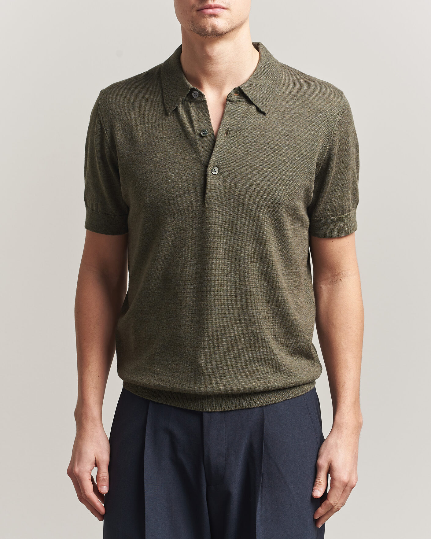 Herren | Poloshirts | A Day's March | Rosehall Knitted Polo Forrest Green