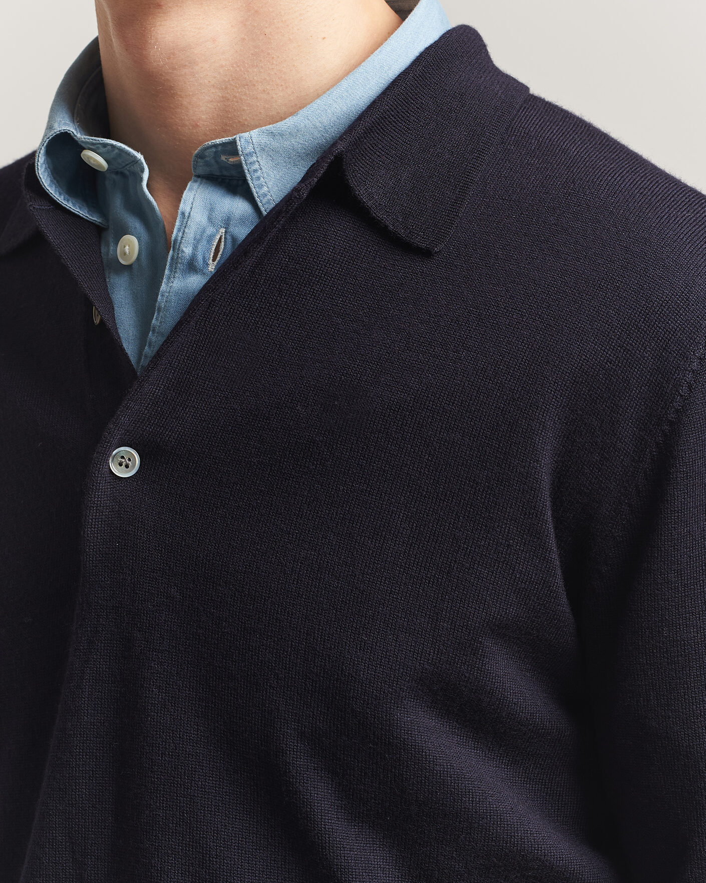 Herren | Pullover | A Day's March | Ambroz Merino Polo Navy