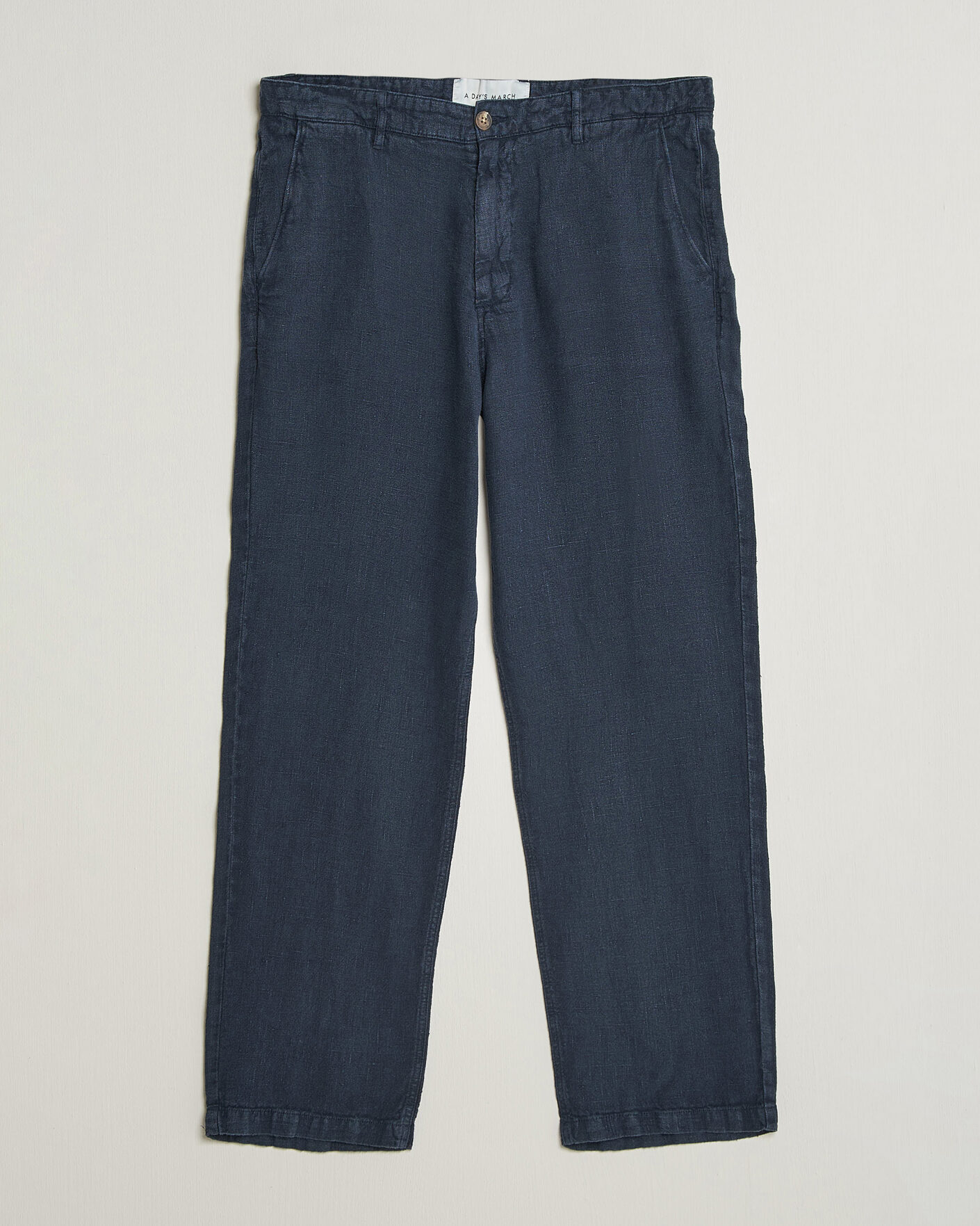Herren | Neu im Onlineshop | A Day's March | Redwood Linen Trousers Navy