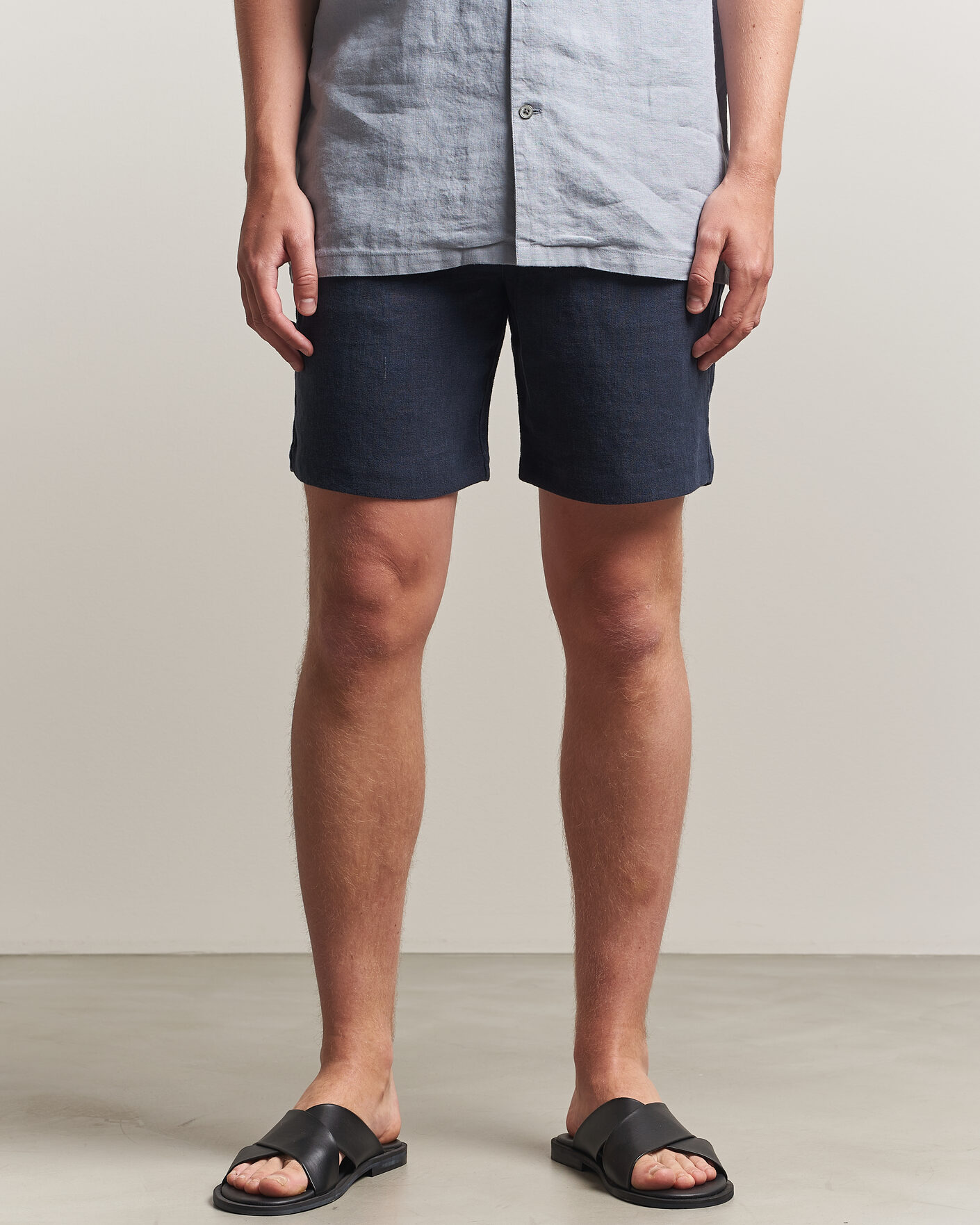 Herren | Shorts | A Day's March | Luny Linen Shorts Navy