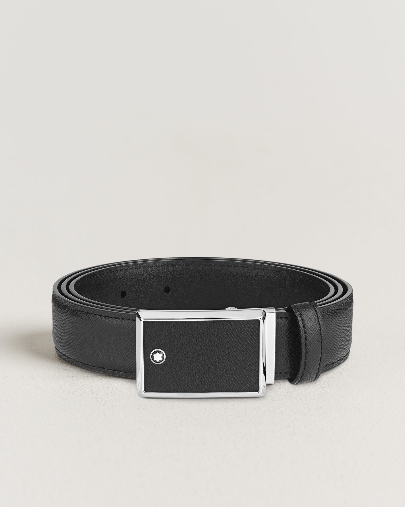 Herren | Gürtel | Montblanc | Marquetry Plate 30mm Leather Belt Black