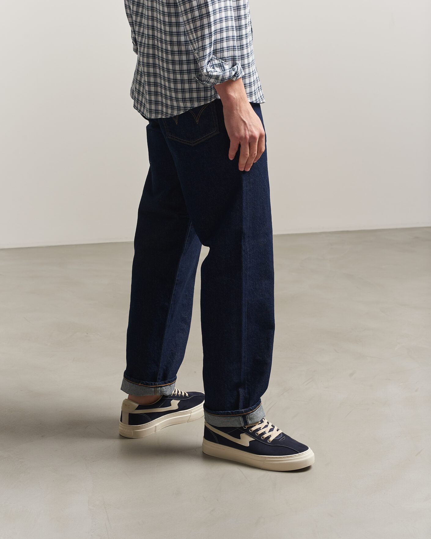 Herren | Sneaker | Stepney Workers Club | Dellow S-Strike Cupsole Suede Sneaker Navy