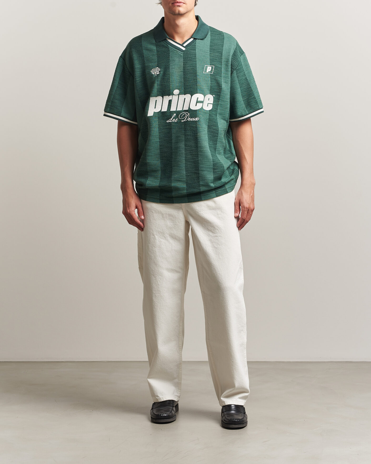 Herren | Poloshirts | LES DEUX | Prince Stripe Jaquard Polo Pineneedle Green