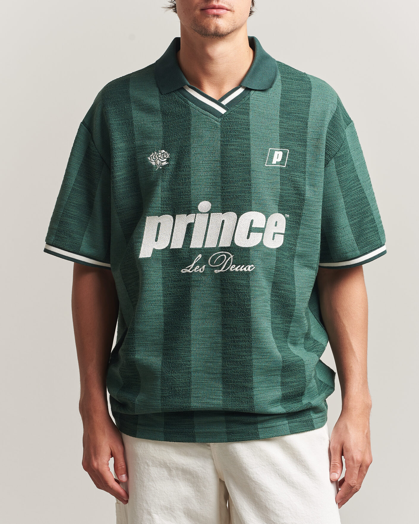 Herren | Poloshirts | LES DEUX | Prince Stripe Jaquard Polo Pineneedle Green