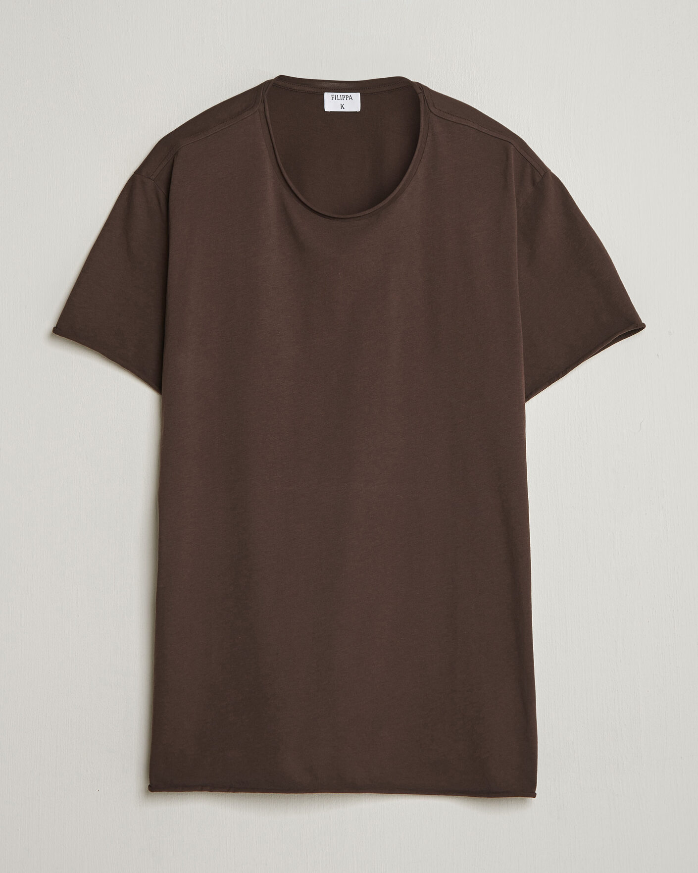 Herren | T-Shirts | Filippa K | Roll Neck Crew Neck T-Shirt Dark Chocolate