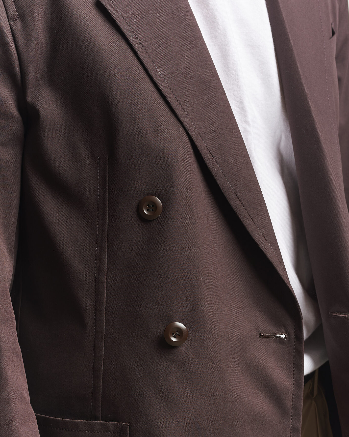 Herren | Sakkos | Filippa K | Reese Cotton Double Breasted Blazer Dark Chocolate