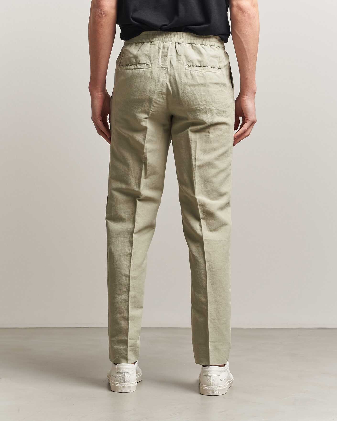 Herren | Hosen | Filippa K | Theo Relaxed Linen/Cotton Drawstring Trousers Light Green