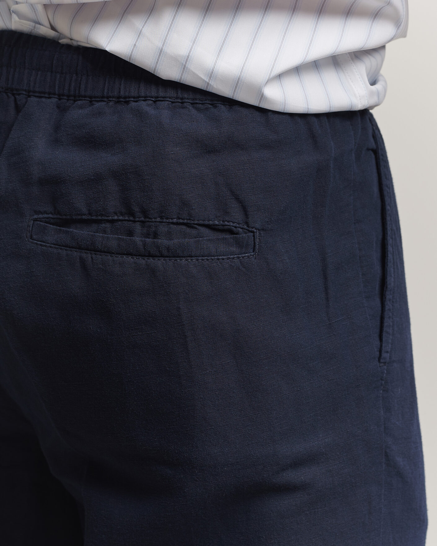 Herren | Hosen | Filippa K | Theo Relaxed Linen/Cotton Drawstring Trousers Navy