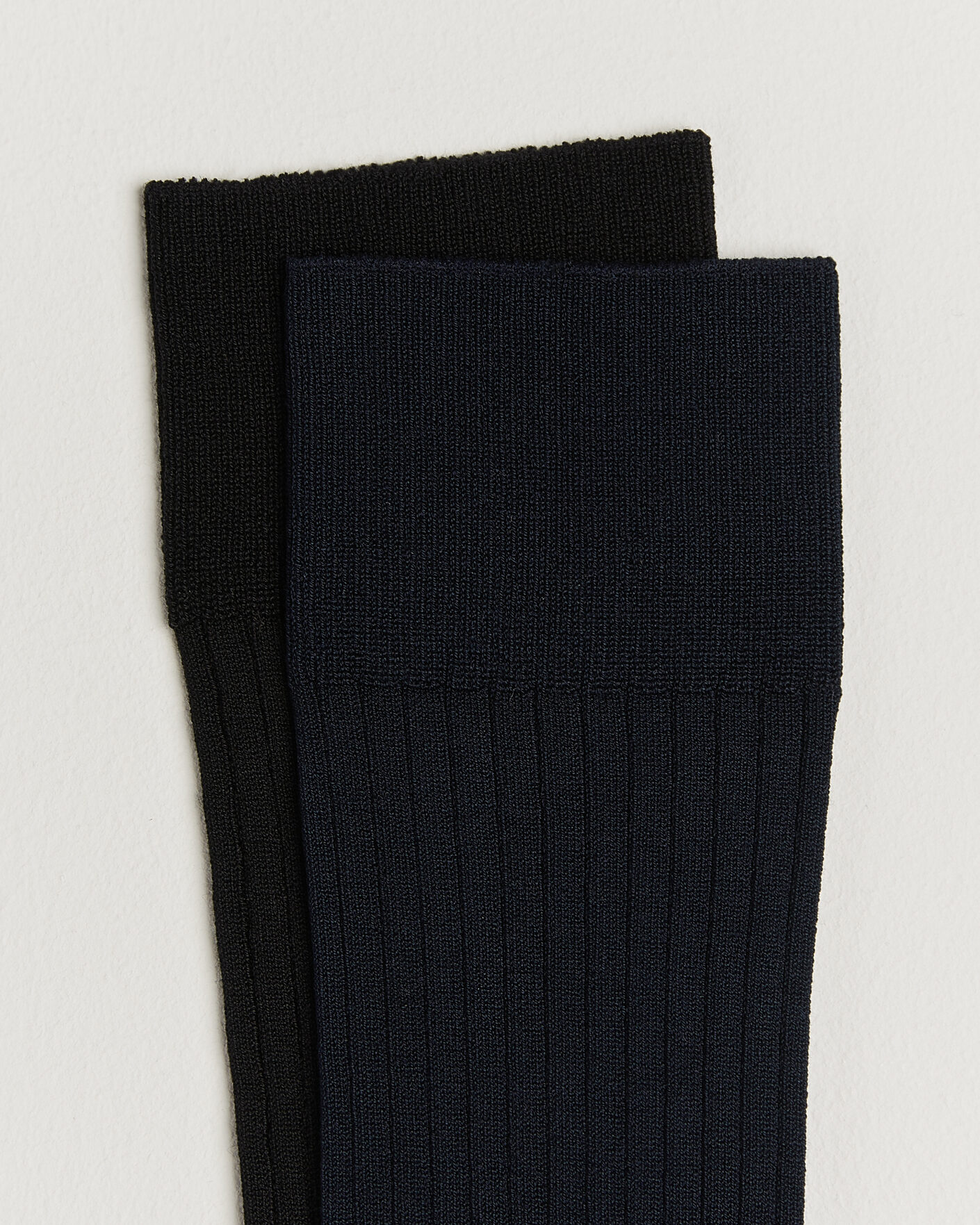 Herren | Unterwäsche | Myrqvist | 2-Pack Axel Ribbed Cotton Sock Black/Navy