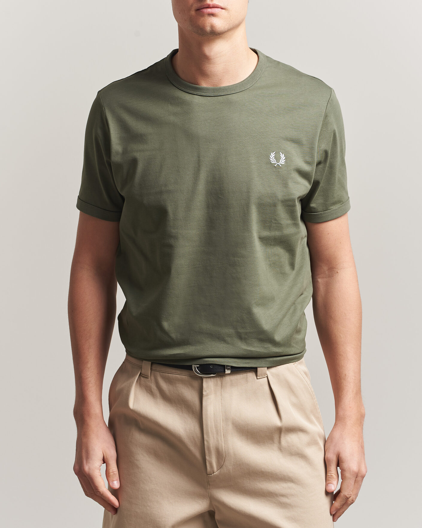 Herren | T-Shirts | Fred Perry | Ringer T-Shirt Laurel Wreath Green